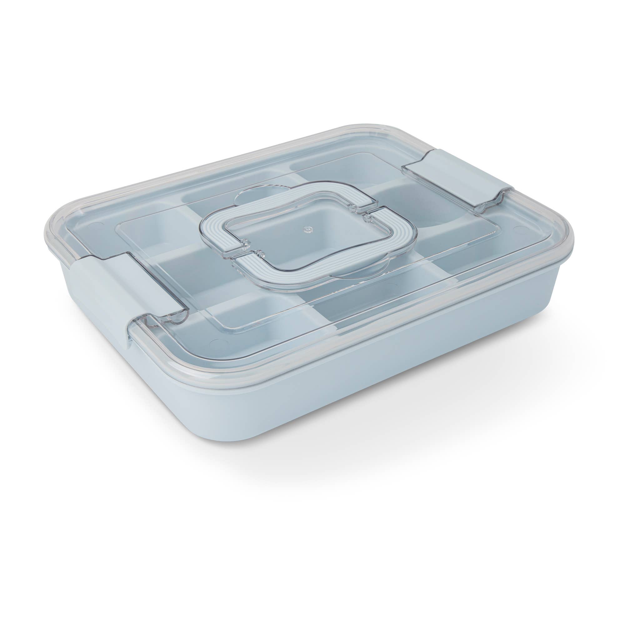 9 Section Snackle w/ Ice Pack & Handle Clip Lid - Cloudy Sky