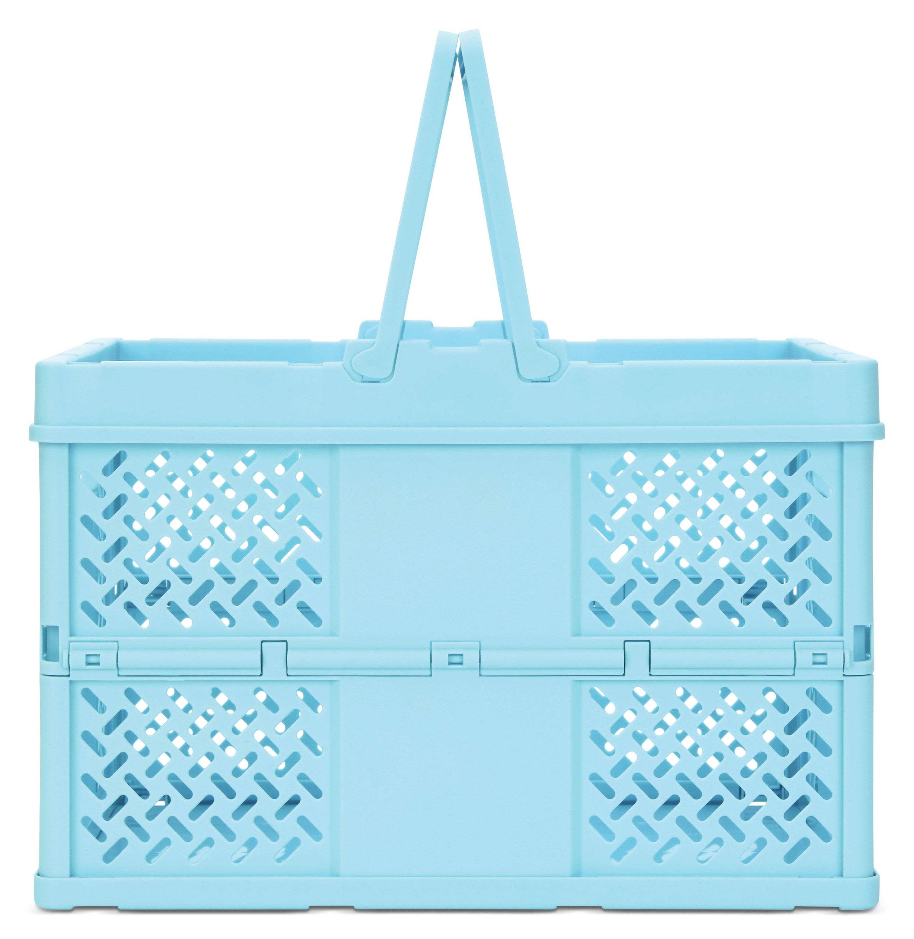 Blue Collapsible Storage Basket Crate