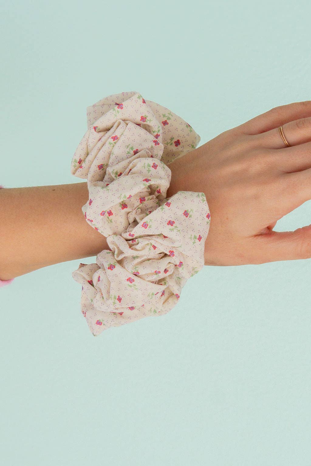 April Flowers Jumbo Scrunchie