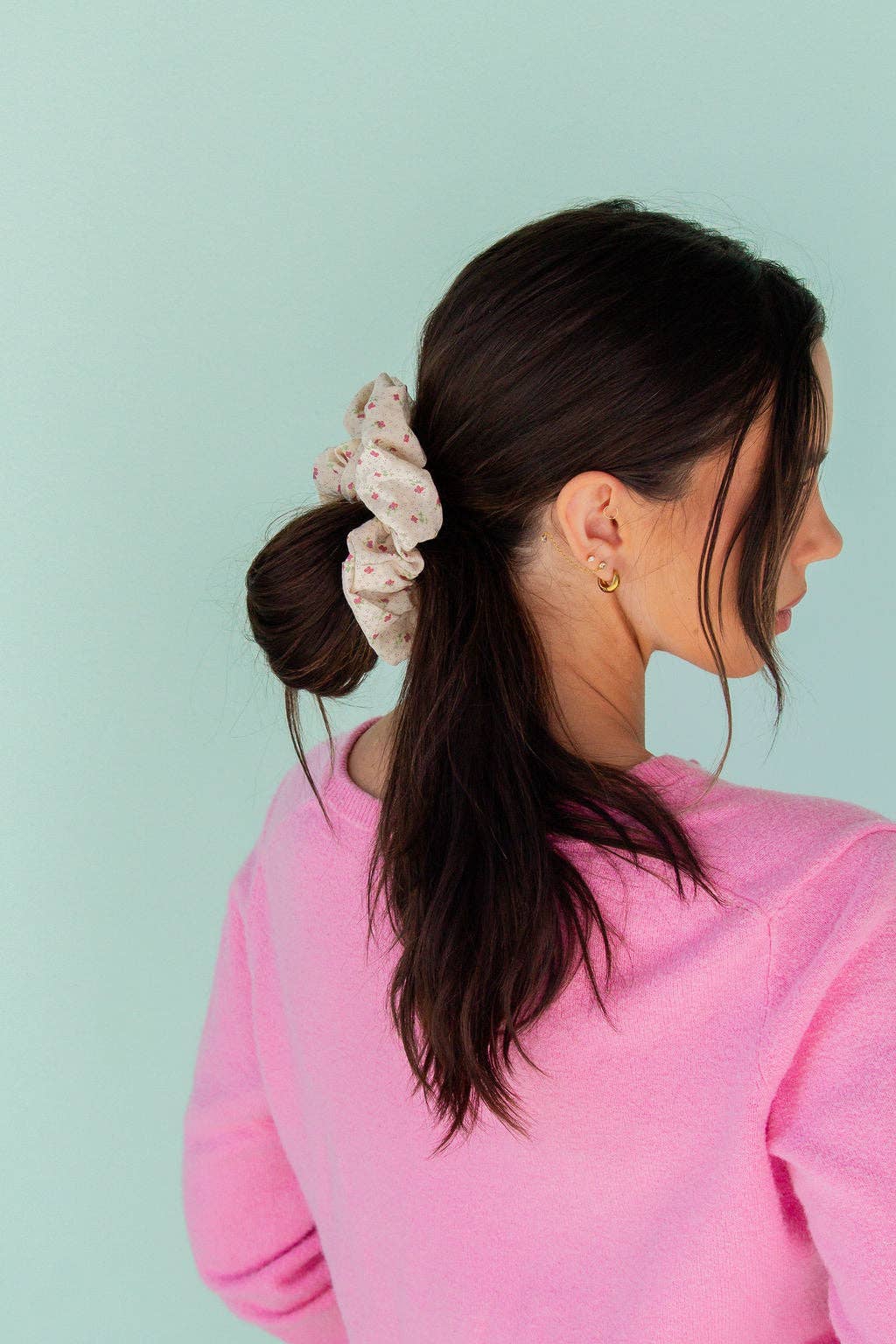 April Flowers Jumbo Scrunchie