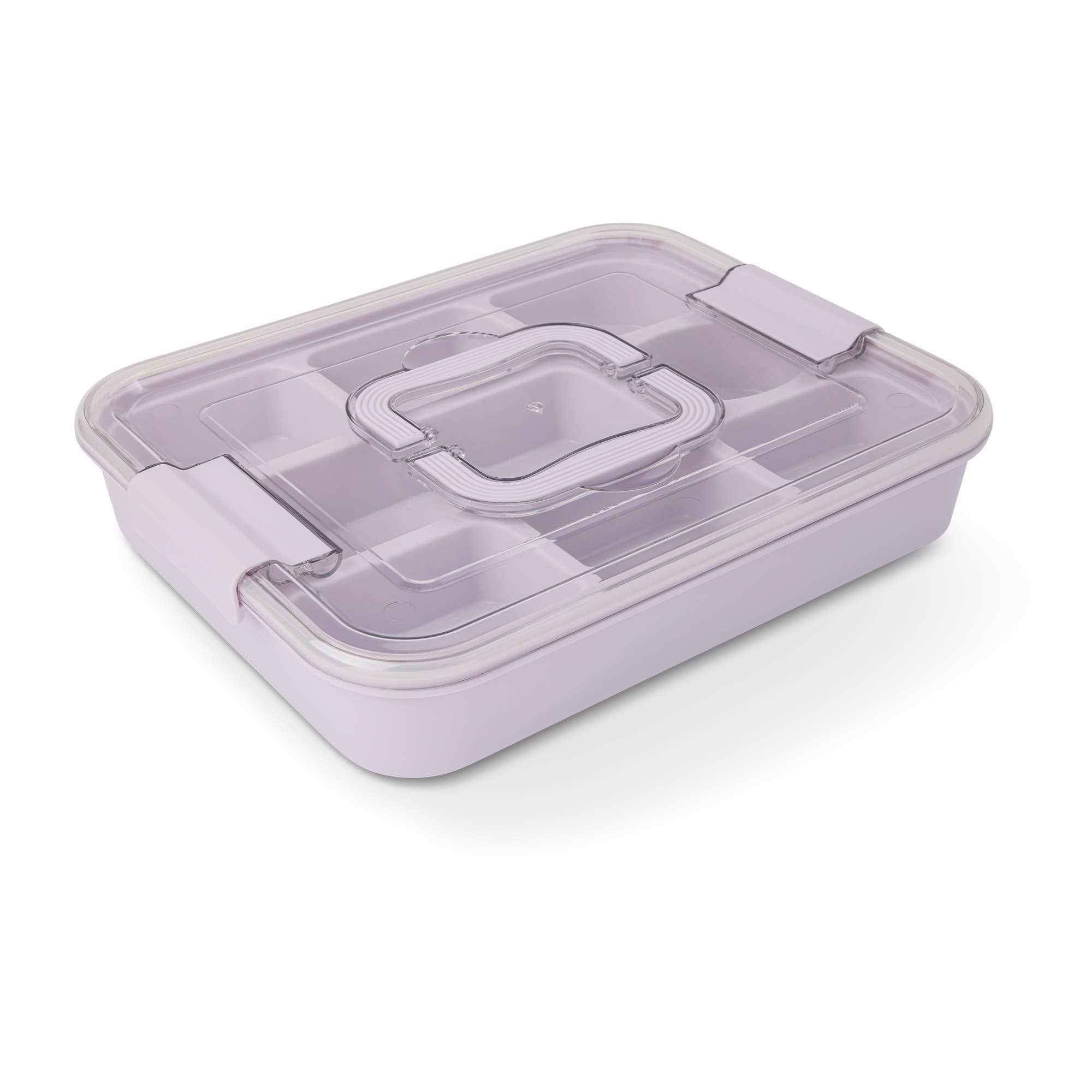 9 Section Snackle w/ Ice Pack & Handle Clip Lid - Pale Orchi