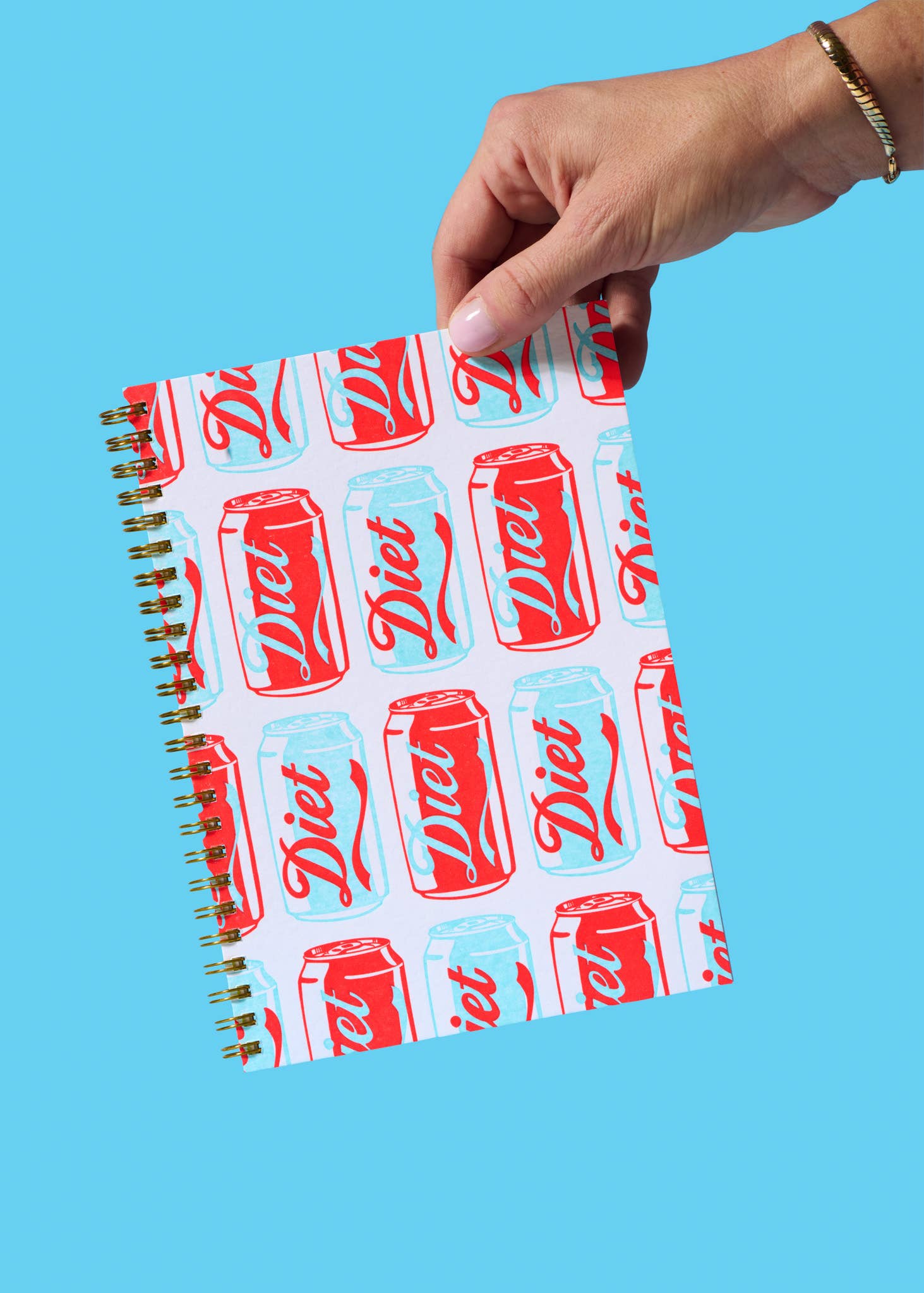 Letterpress A5 Lined Spiral Notebook—Diet Soda (Pop Art)