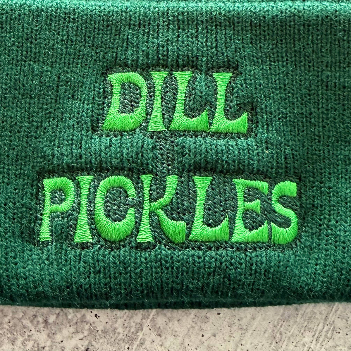 Dill Pickles beanie Winter hat green foodie 