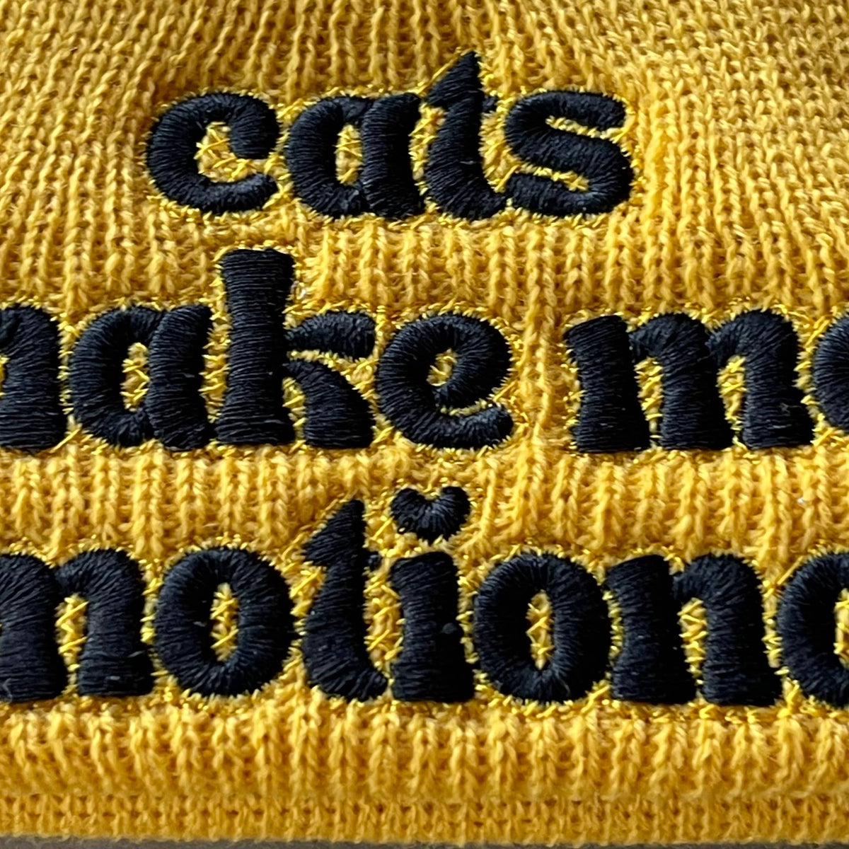Cats make me emotional knit beanie hat Made in America