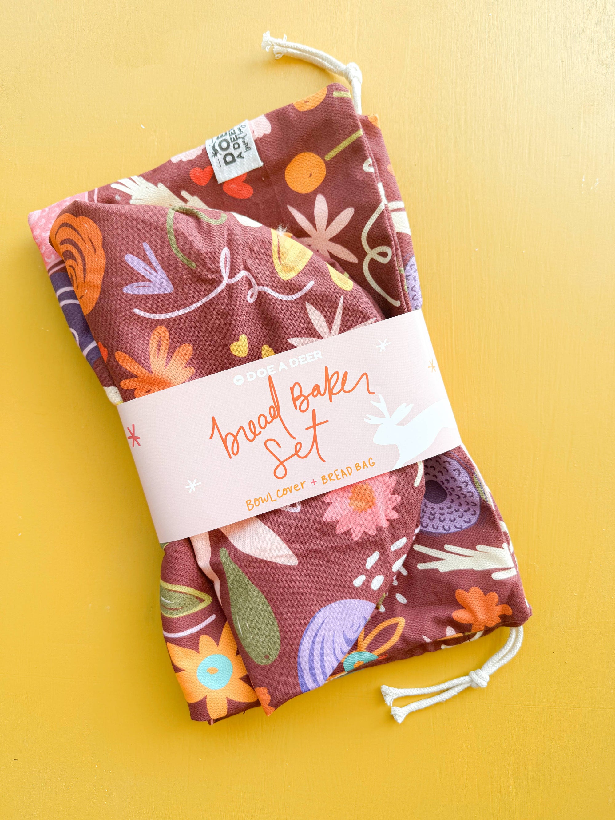 Fall Floral Bread Baker Set | Bread Bag & Bowl Cover