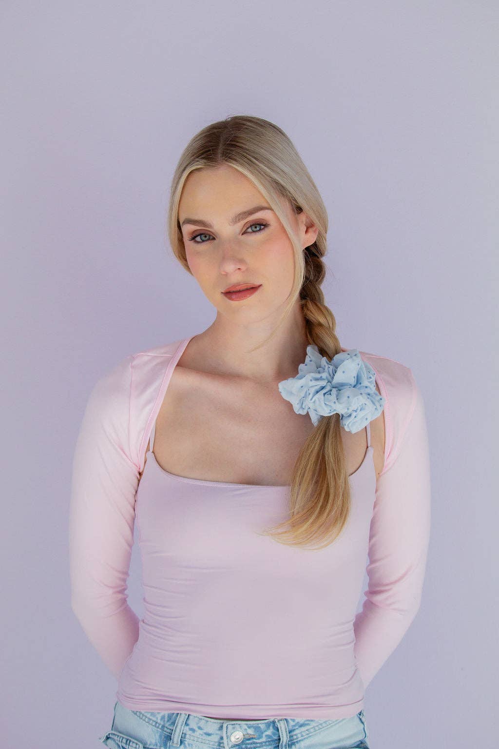Blue Polka Dot Jumbo Scrunchie