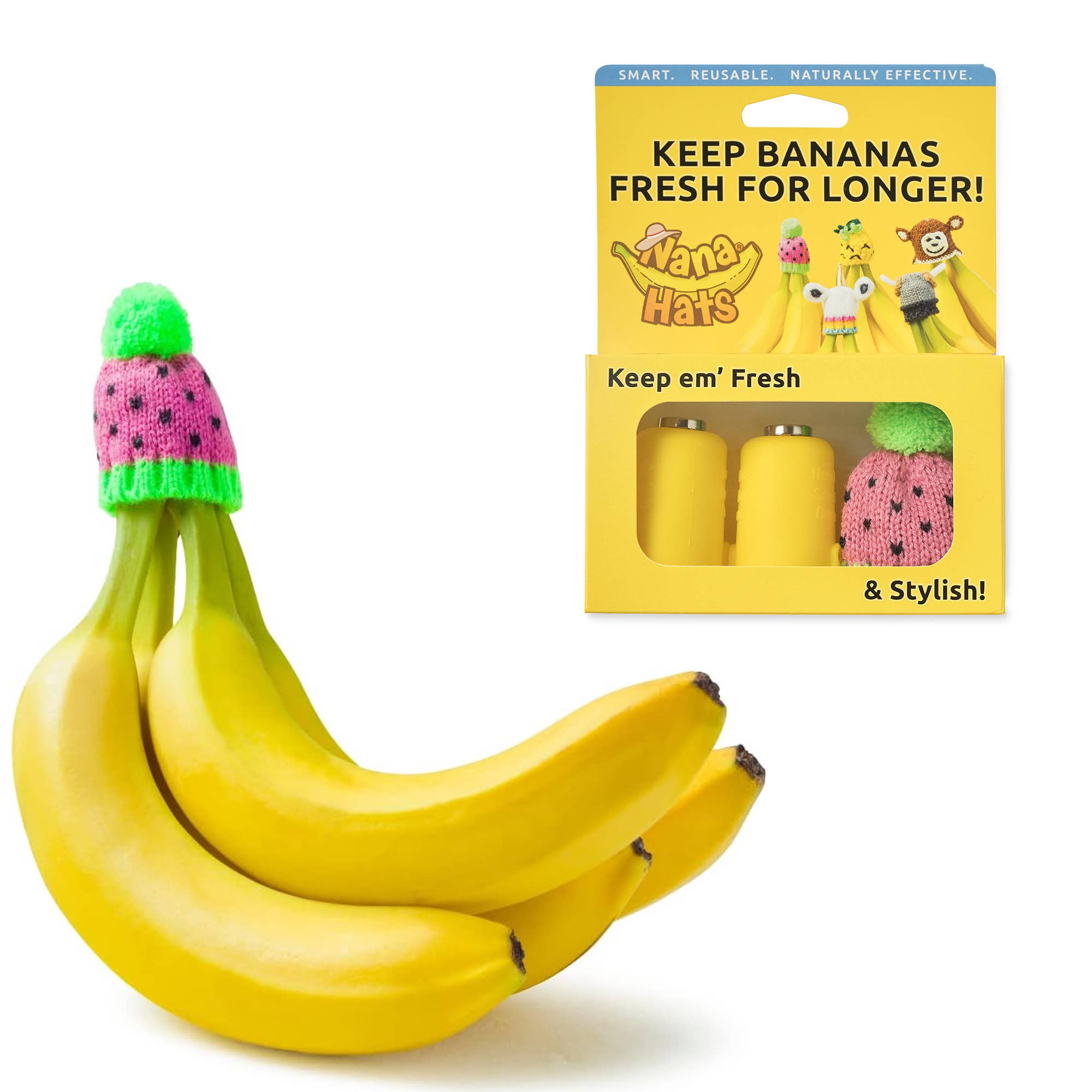 Watermelon Nana Hat | Includes 2 Stretchy Silicone Caps with Magnets