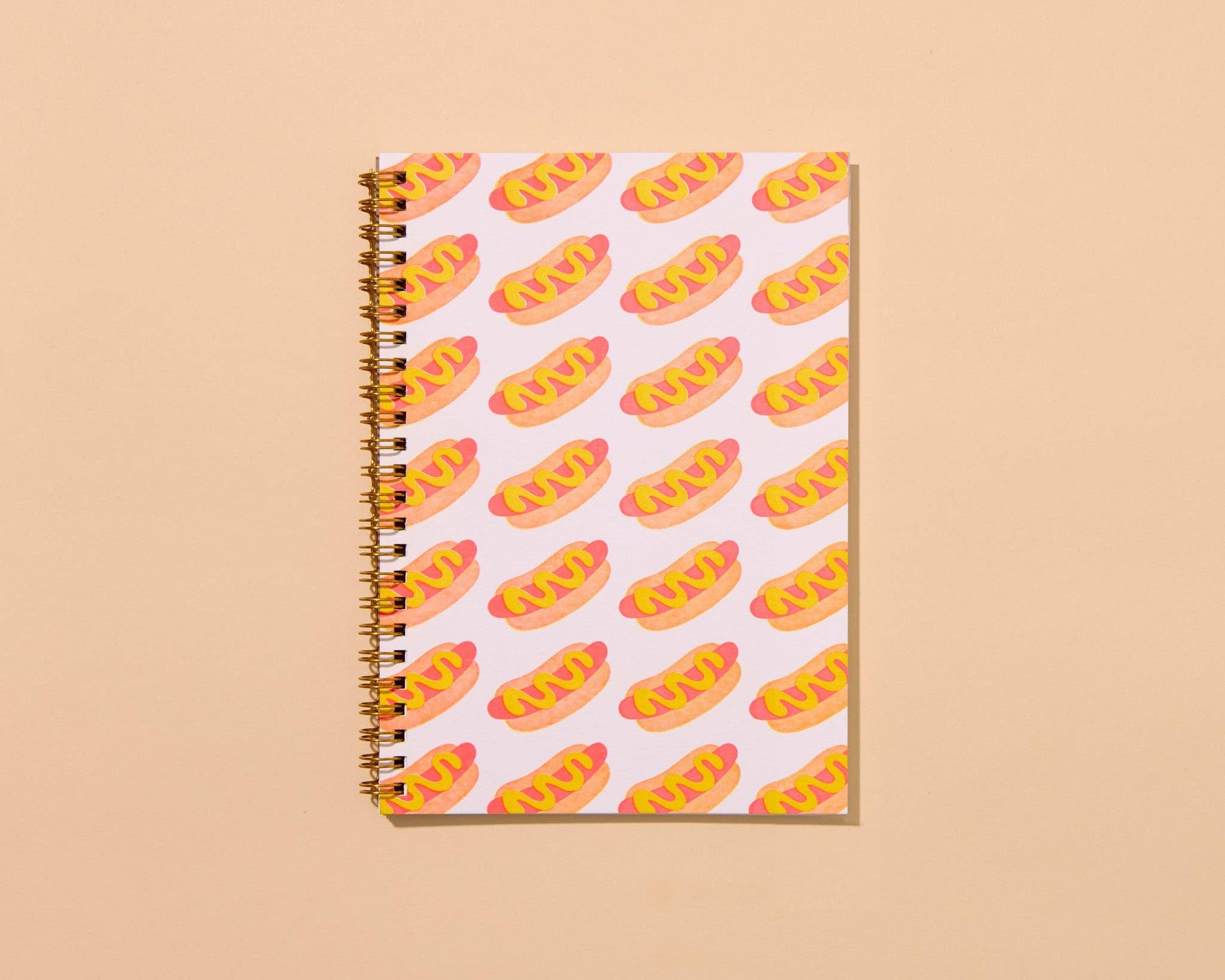 Letterpress A5 Lined Spiral Notebook—Hot Dogs (Summer)