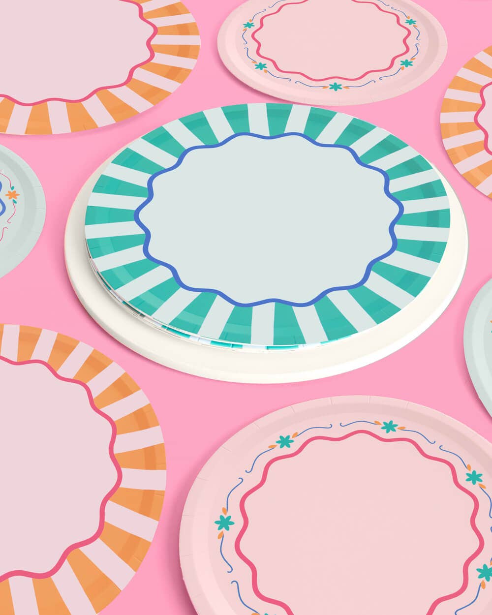 Italian Summer Plates | floral, stripe, summer party, bach
