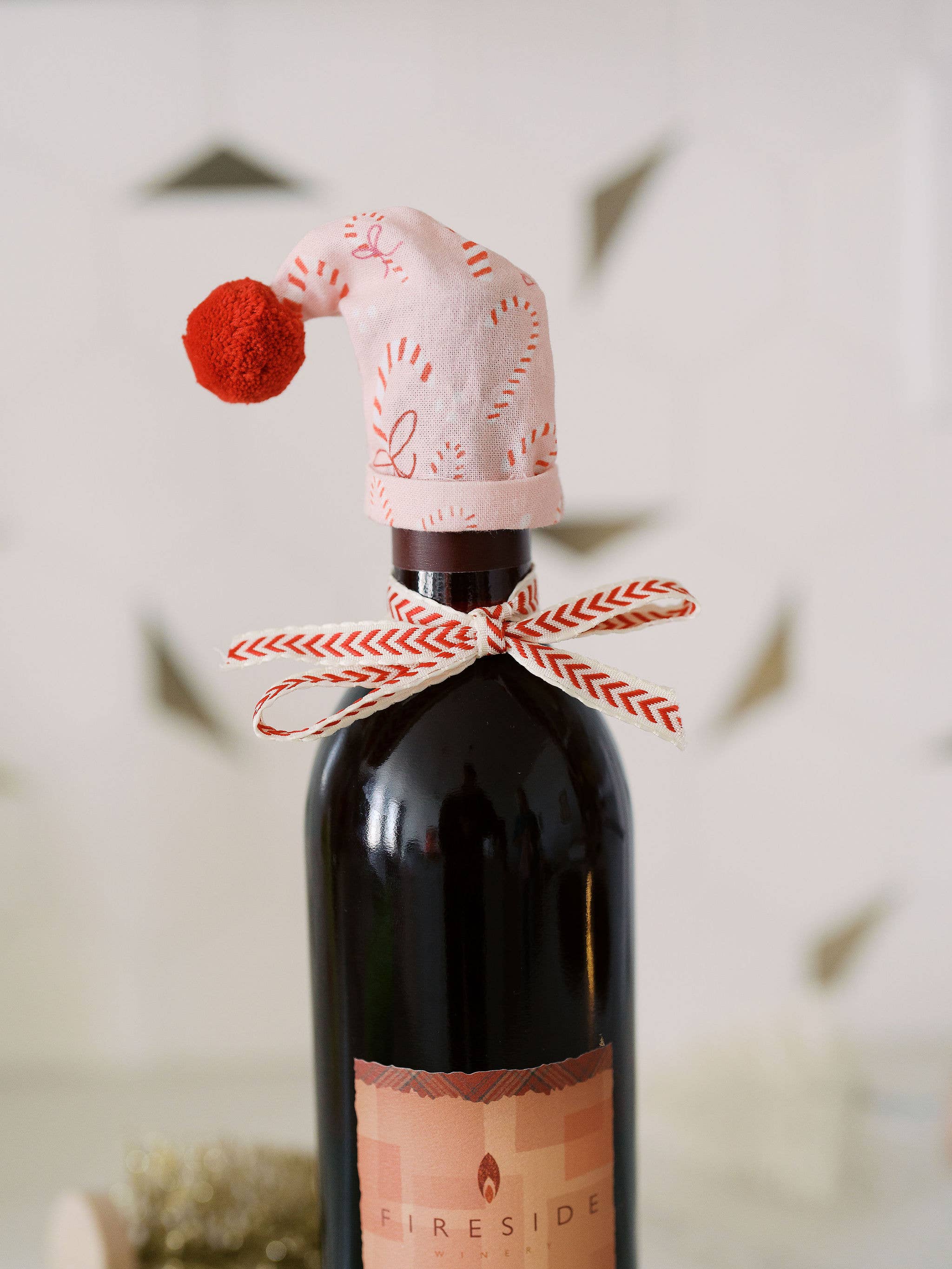 Candy Cane Wine Topper | Holiday, Christmas, Gifting