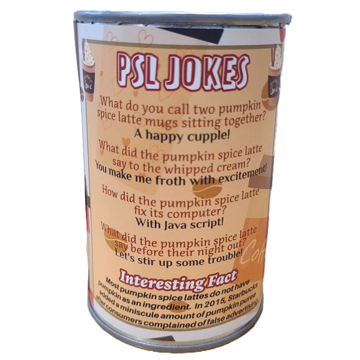 Canned Pumpkin Plush Gift in Can (pop top)