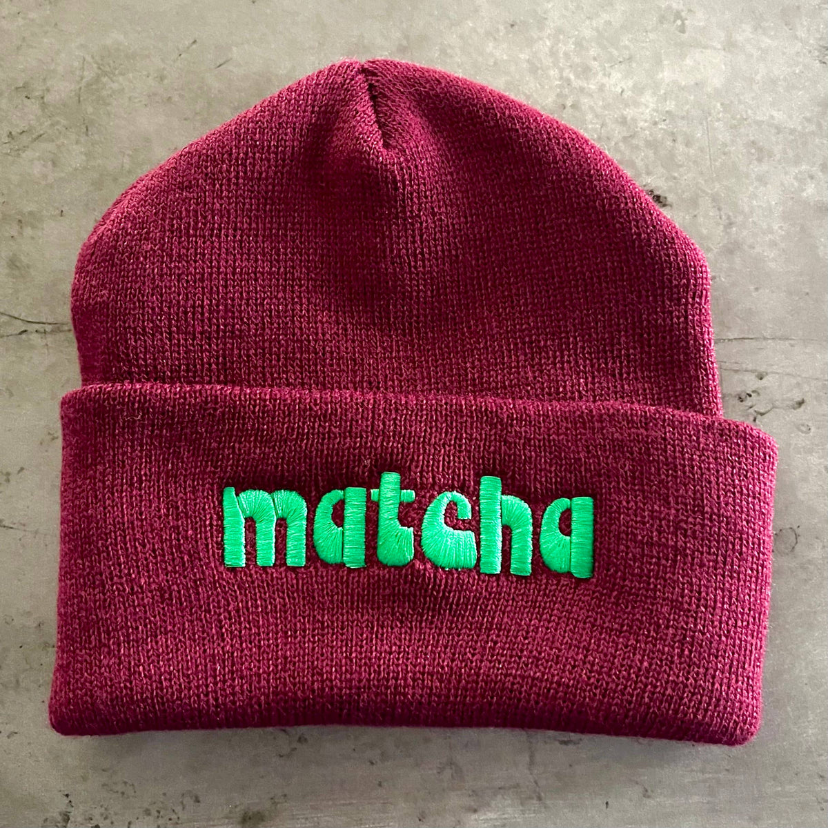 Matcha knit beanie Winter hat Made in America usa 