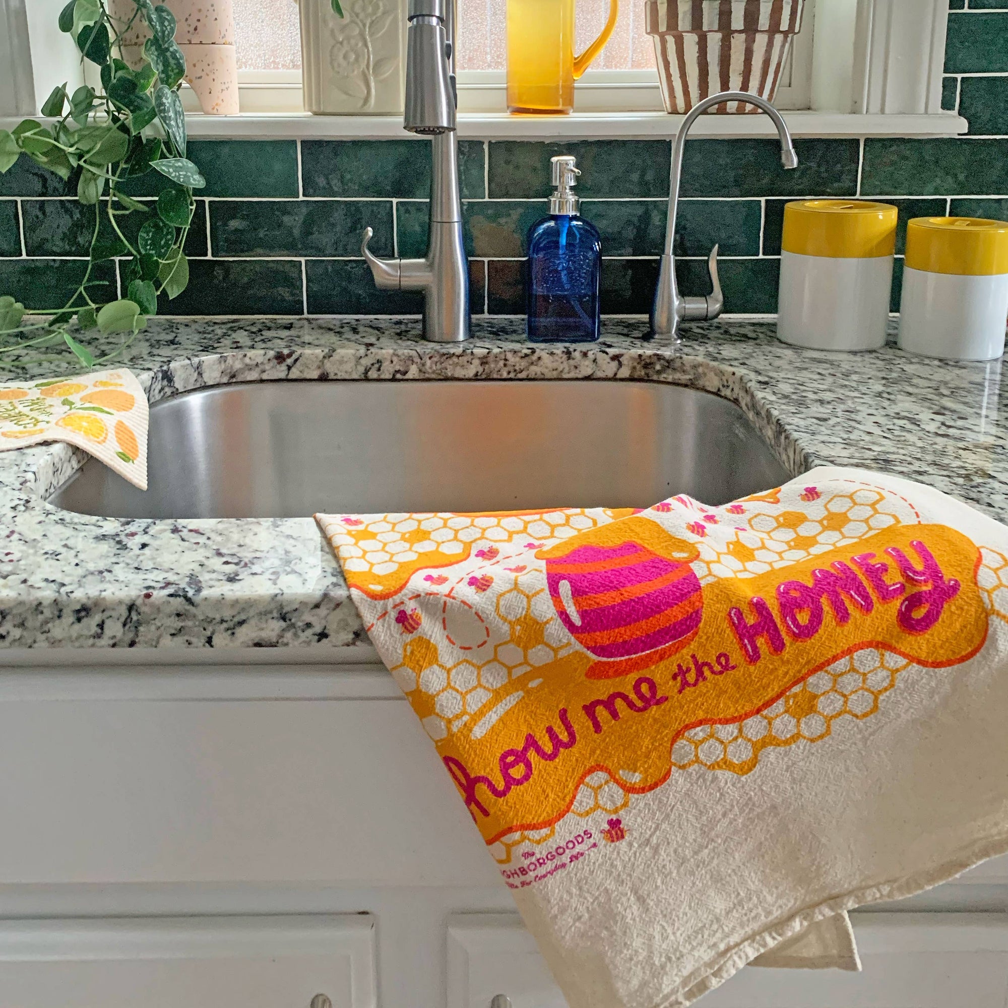 THE POLLINATOR (Sunflowers, Honey) - Tea Towel Set of 2
