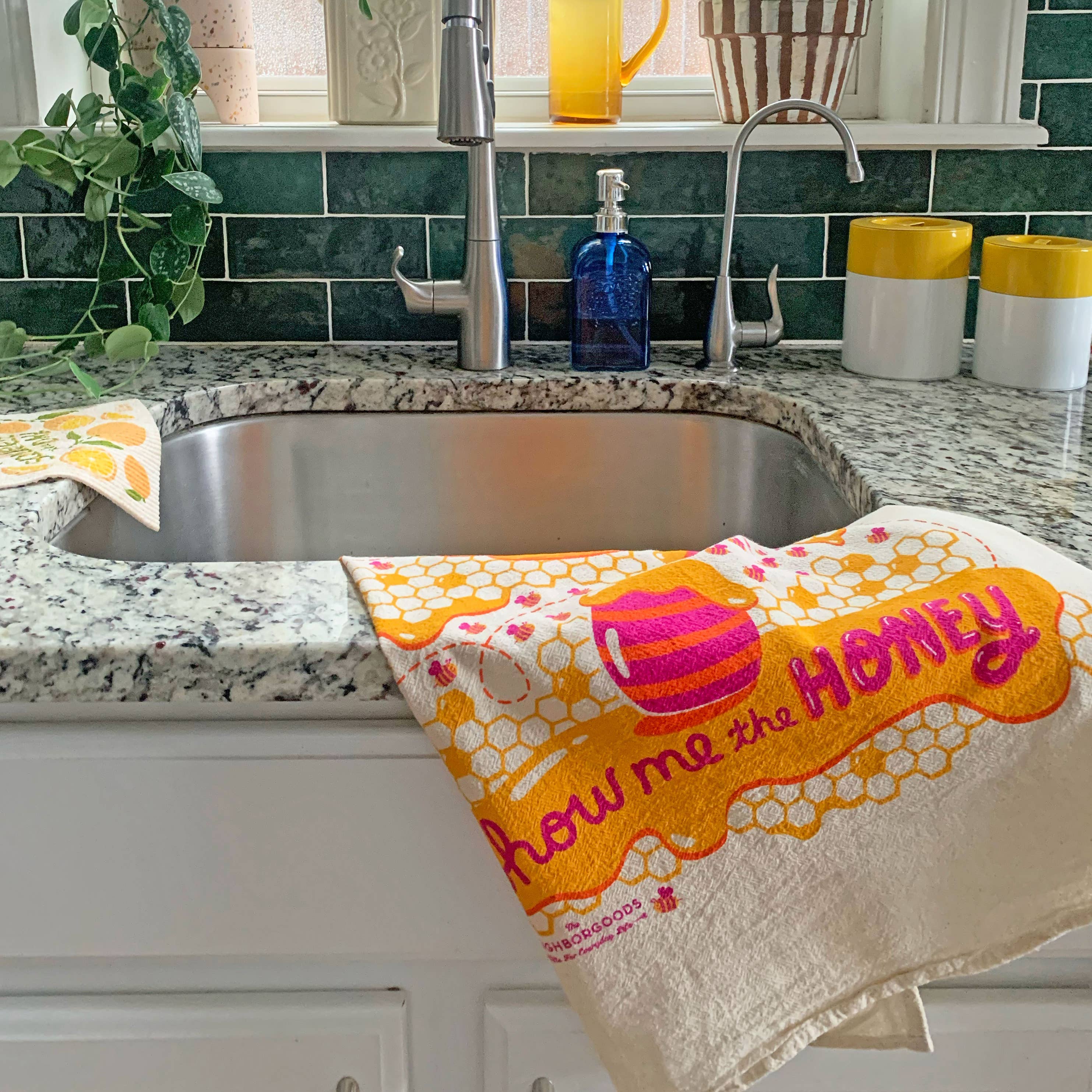 THE POLLINATOR (Sunflowers, Honey) - Tea Towel Set of 2