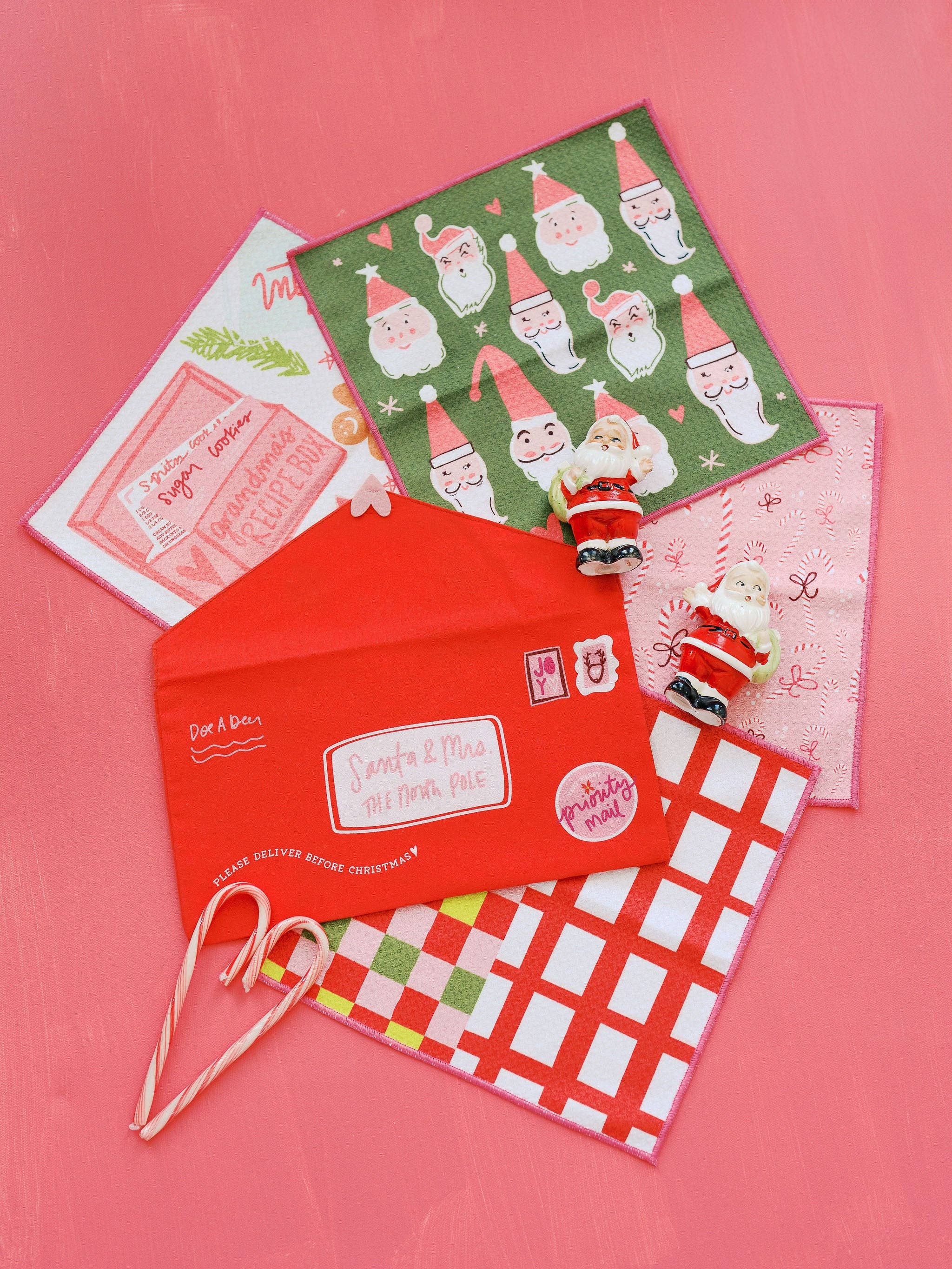 Letters to Santa Waffle Cloths - Set of 4 | Christmas