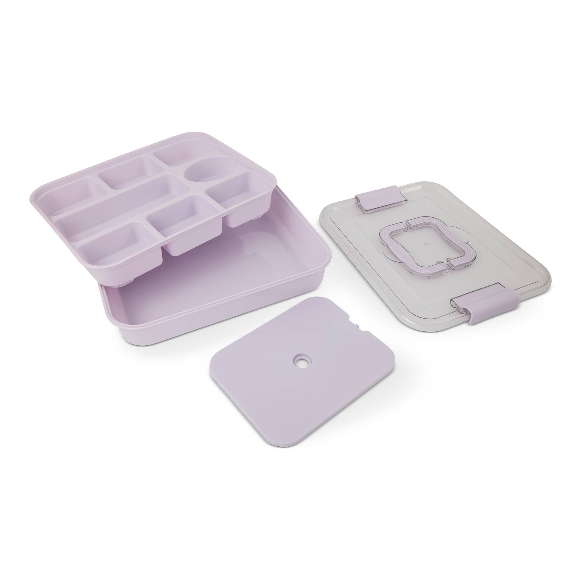 9 Section Snackle w/ Ice Pack & Handle Clip Lid - Pale Orchi