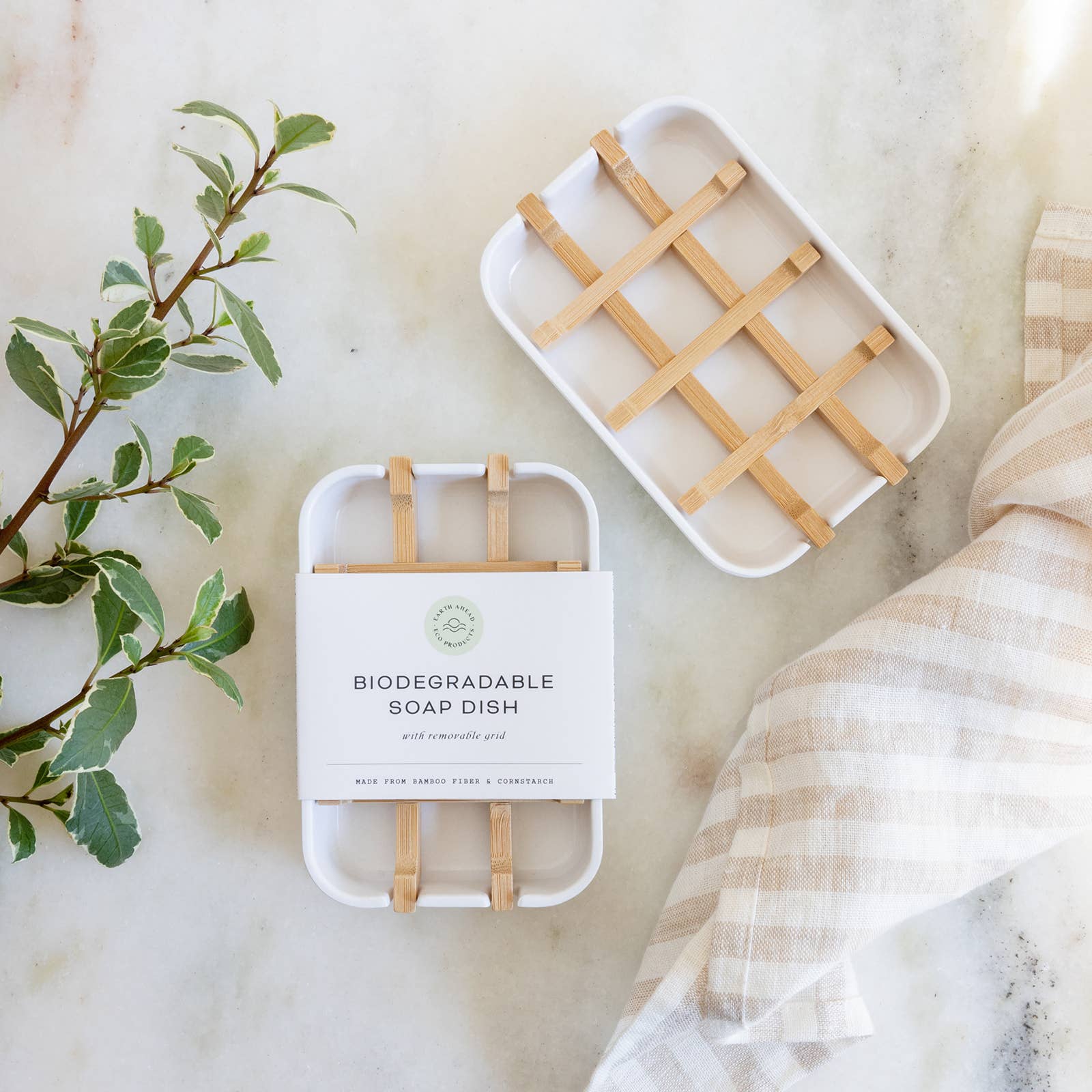 Biodegradable Soap Dish Tray - White