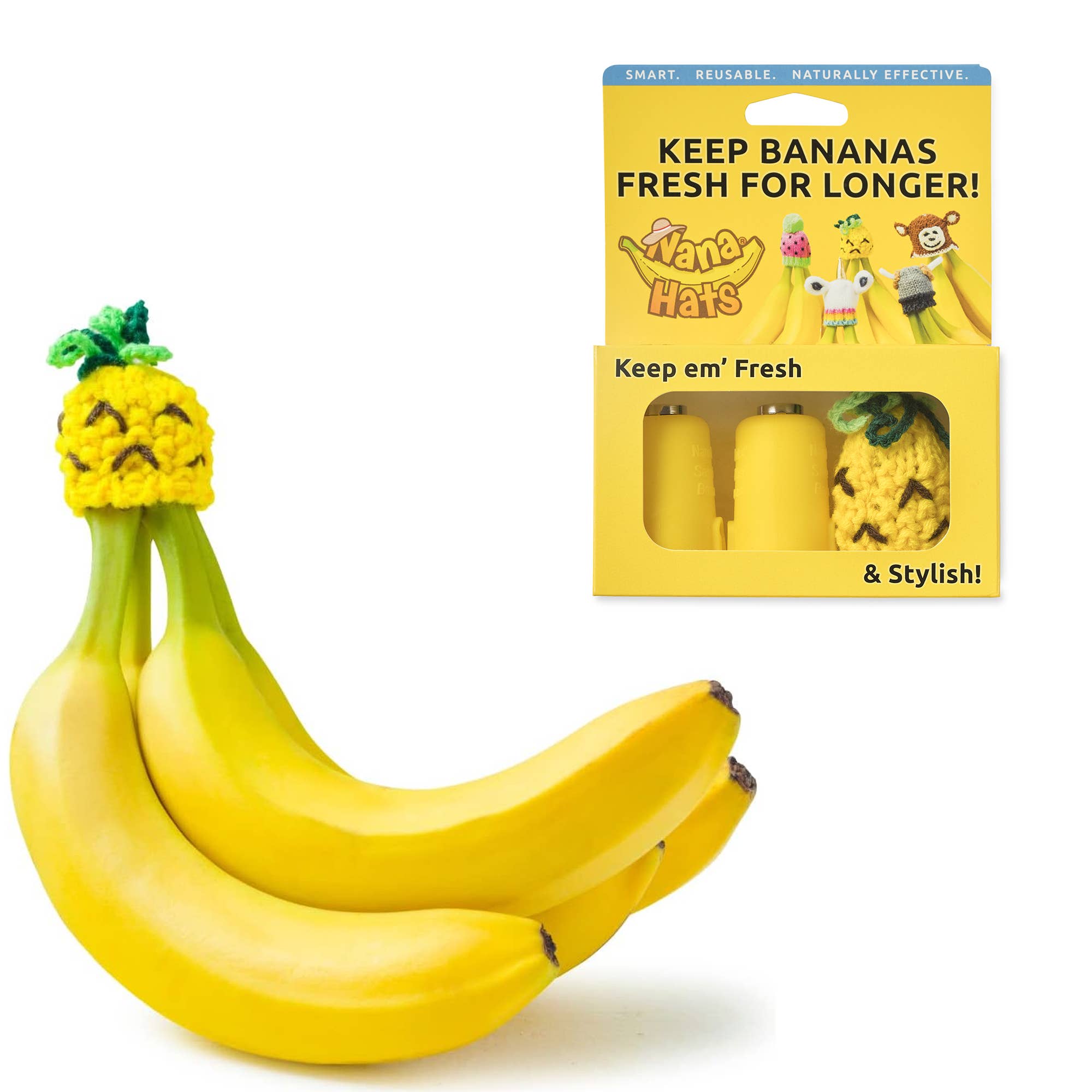 Pineapple Nana Hat | Includes 2 Stretchy Silicone Caps with Magnets