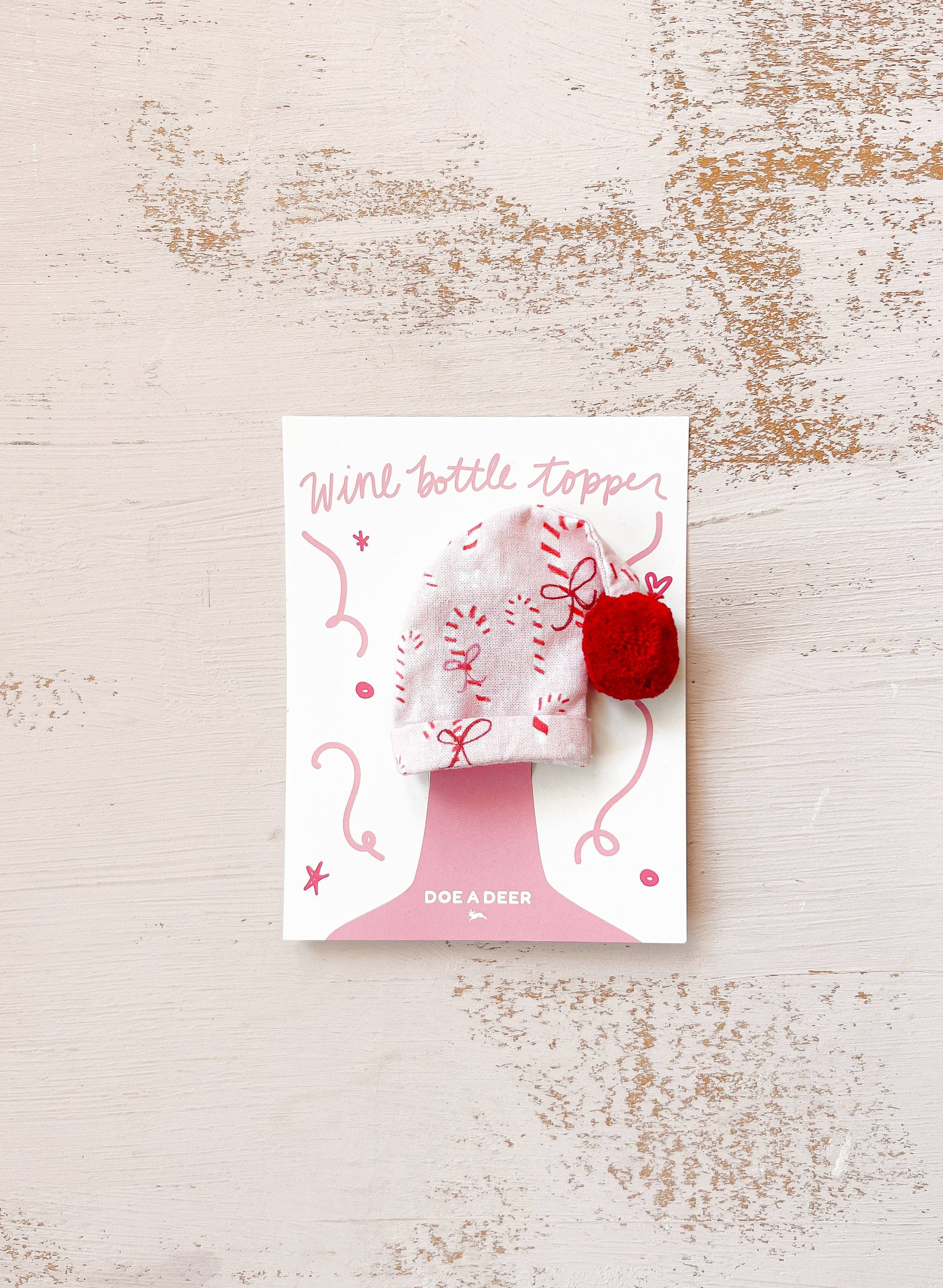 Candy Cane Wine Topper | Holiday, Christmas, Gifting