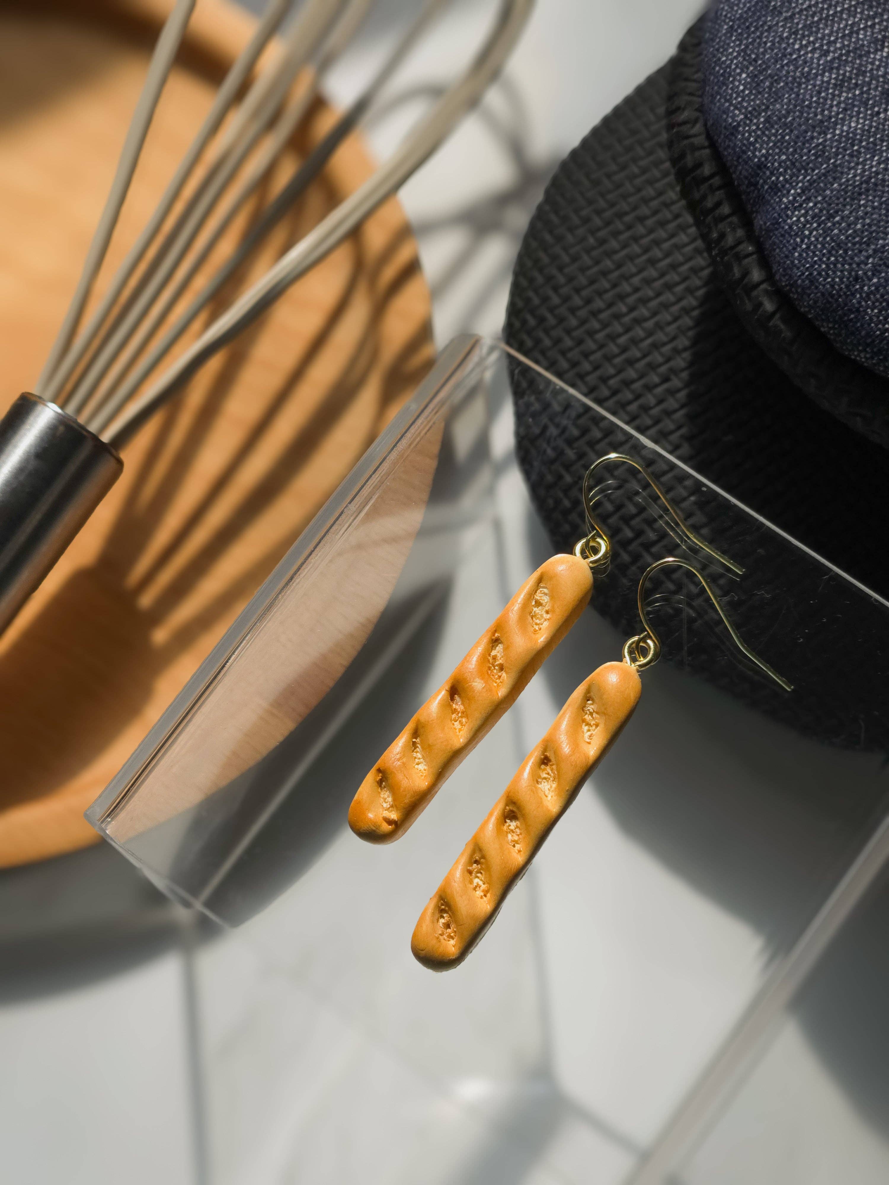 Baguette Bread | Bakery | Food | Polymer Clay Earrings