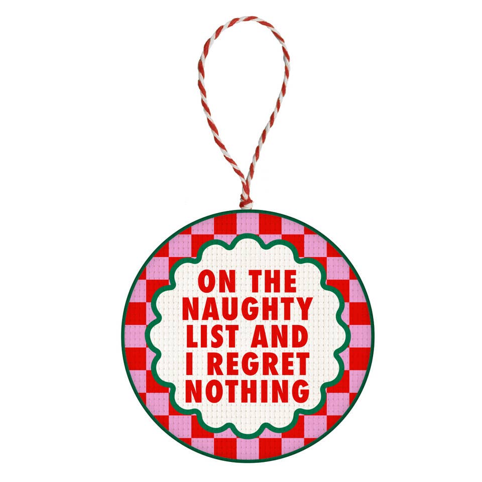 Ornament | Naughty List Embroidered Ornament
