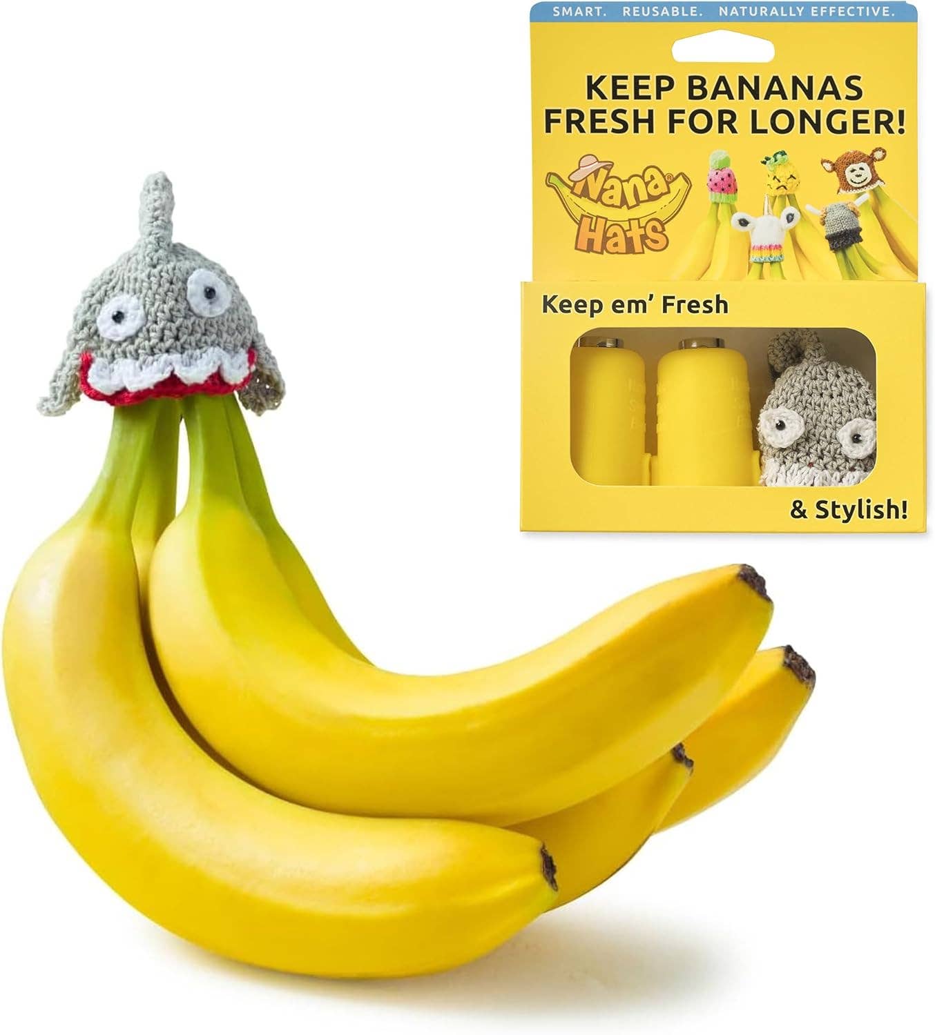 Shark Nana Hat | Includes 2 Stretchy Silicone Caps with Magnets