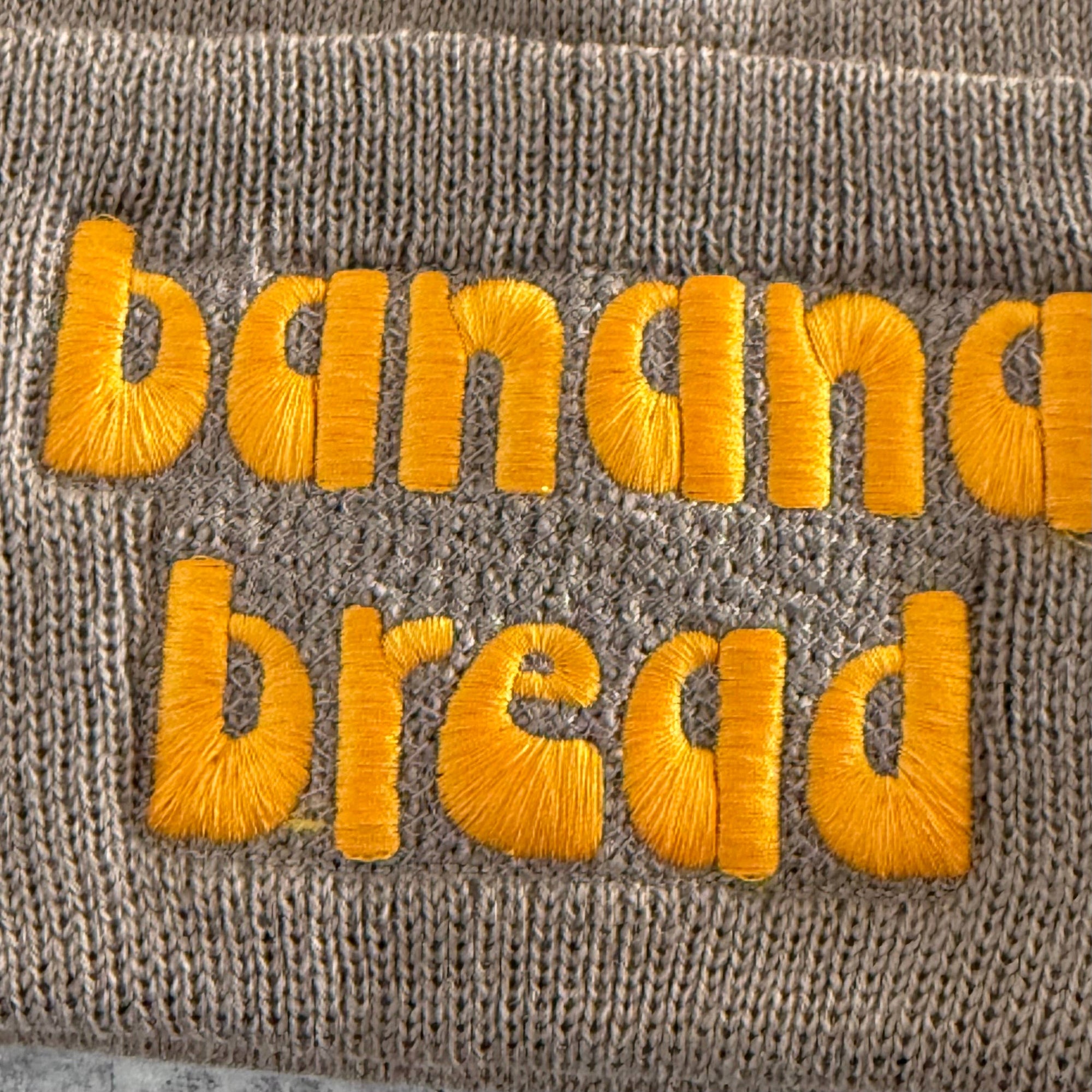 Banana Bread knit beanie hat Made in America foodie bakery 