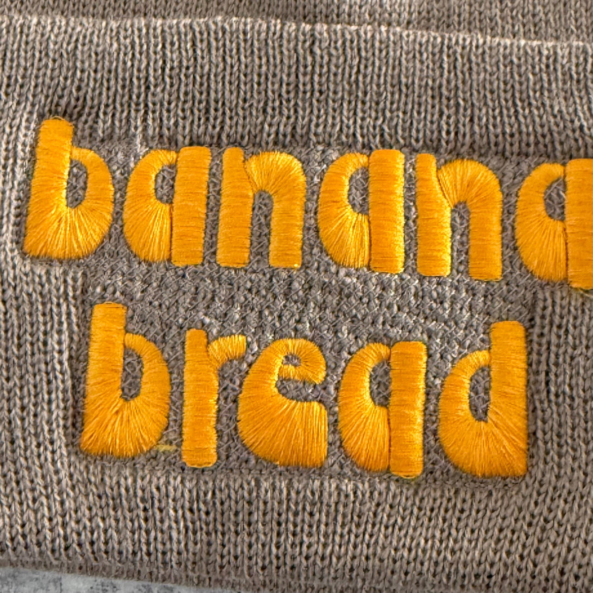 Banana Bread knit beanie hat Made in America foodie bakery 