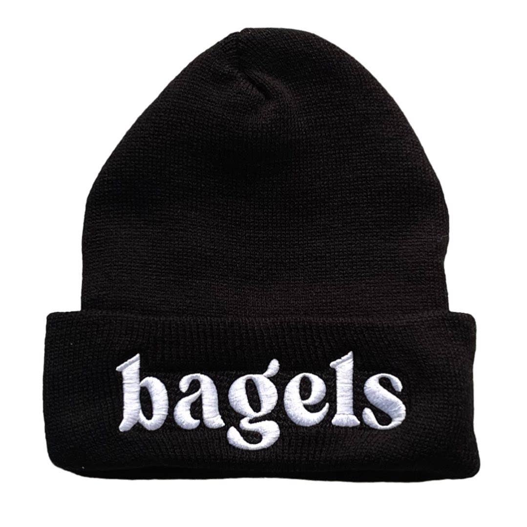 Bagels knit beanie Winter hat Made in America usa foodie