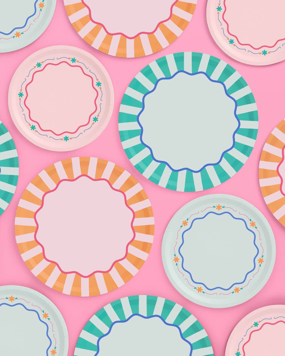 Italian Summer Plates | floral, stripe, summer party, bach