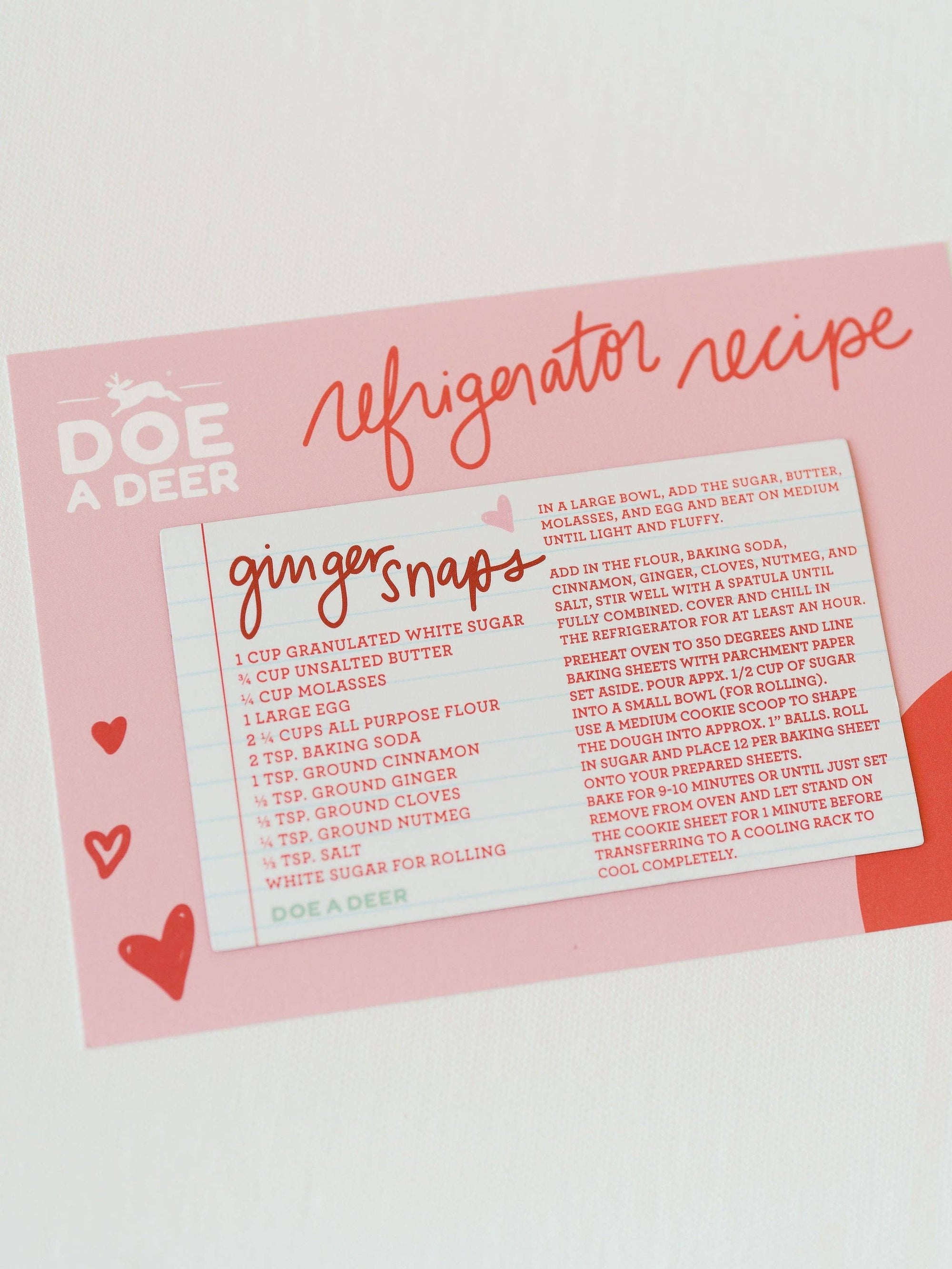 Gingersnap Cookie Refrigerator Recipe Magnet | Holiday