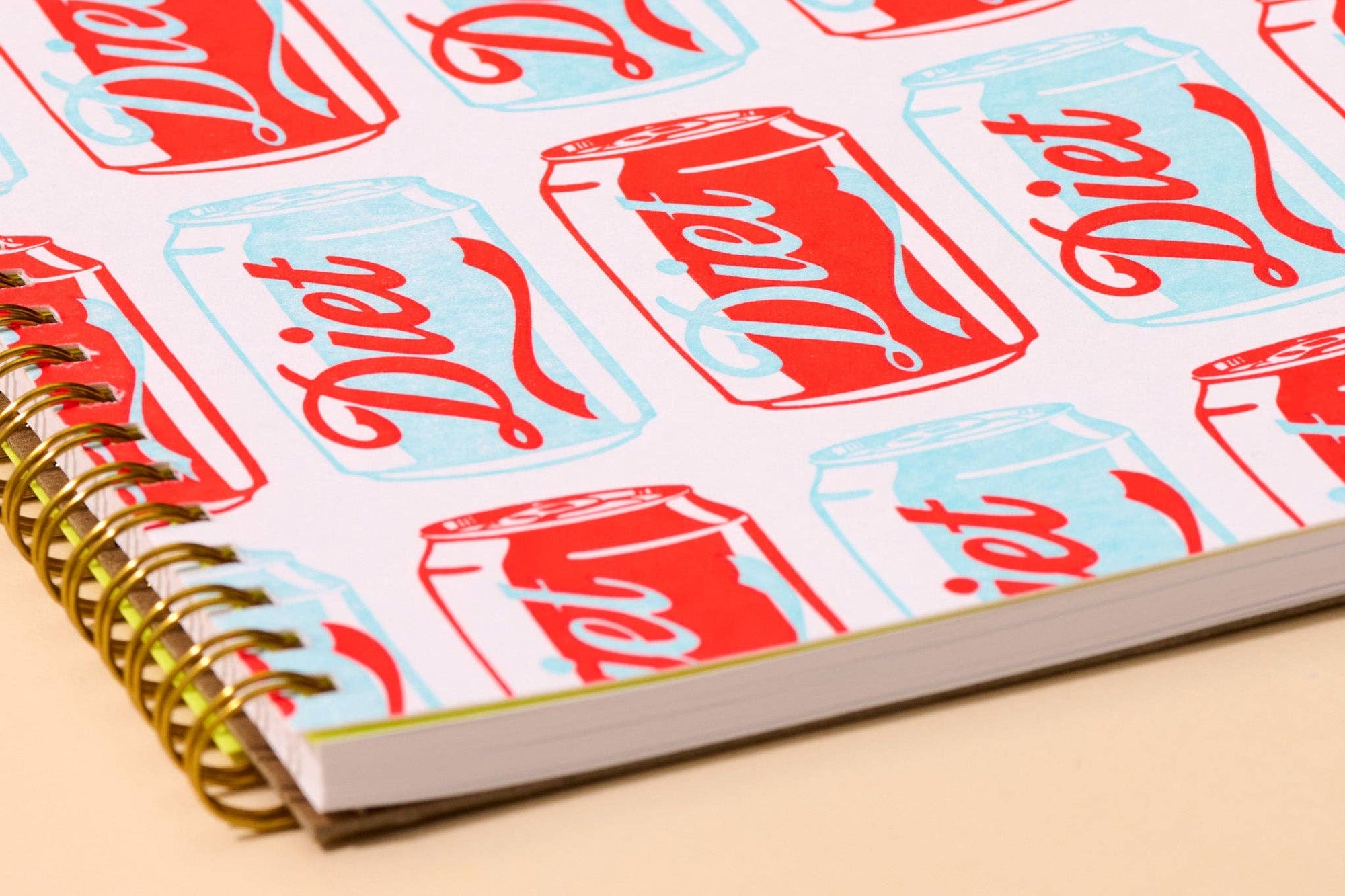 Letterpress A5 Lined Spiral Notebook—Diet Soda (Pop Art)