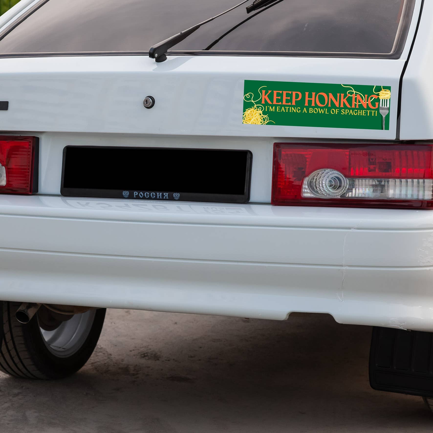 Keep Honking, I'm Eating a Bowl of Spaghetti Bumper Sticker