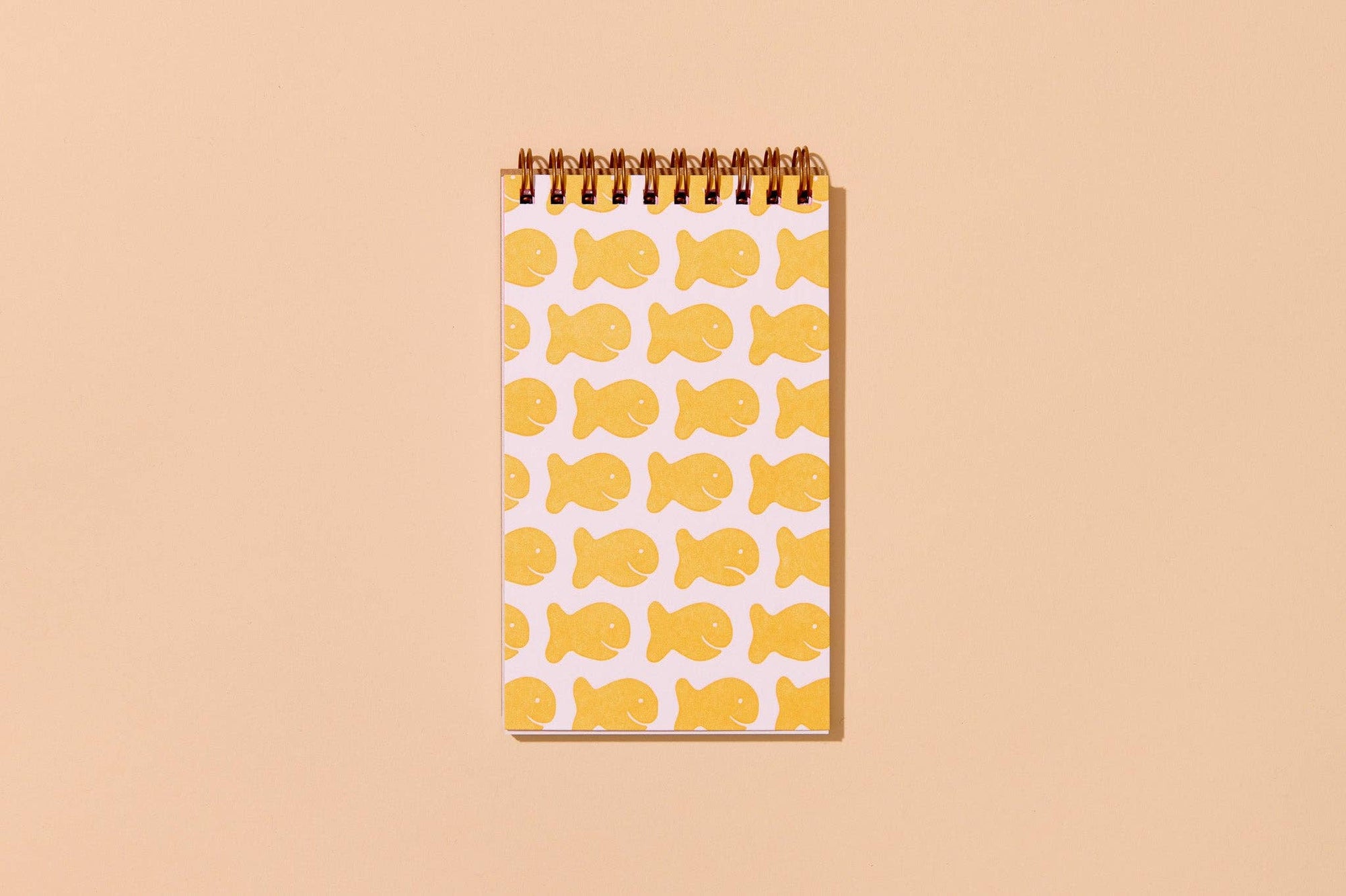 Letterpress Small Spiral Notebook—Goldfish Cracker (Cute Kid