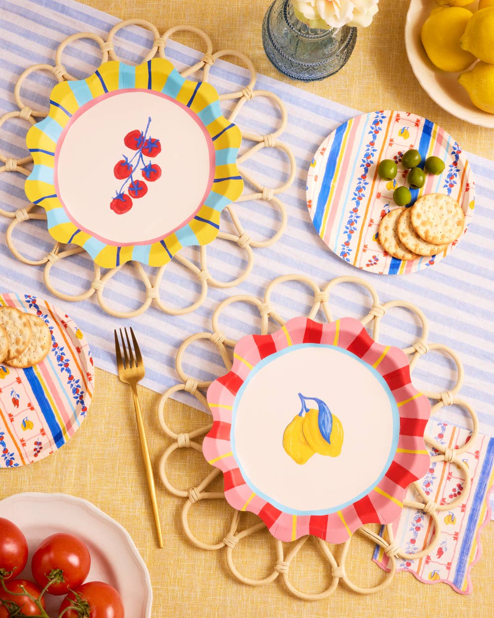 Italian Capri Plates | summer party, bridal, lemon