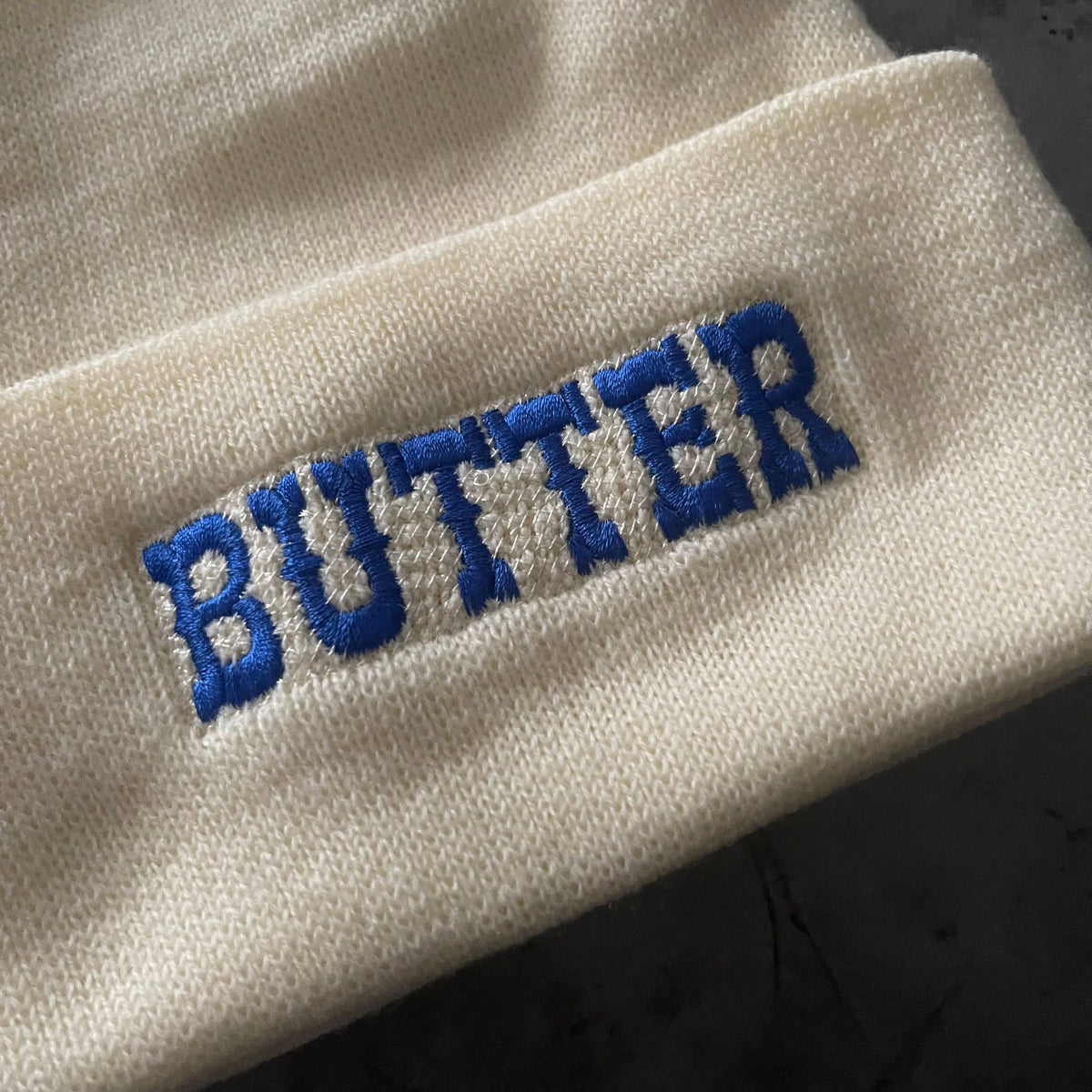 Butter knit beanie hat Made in America foodie