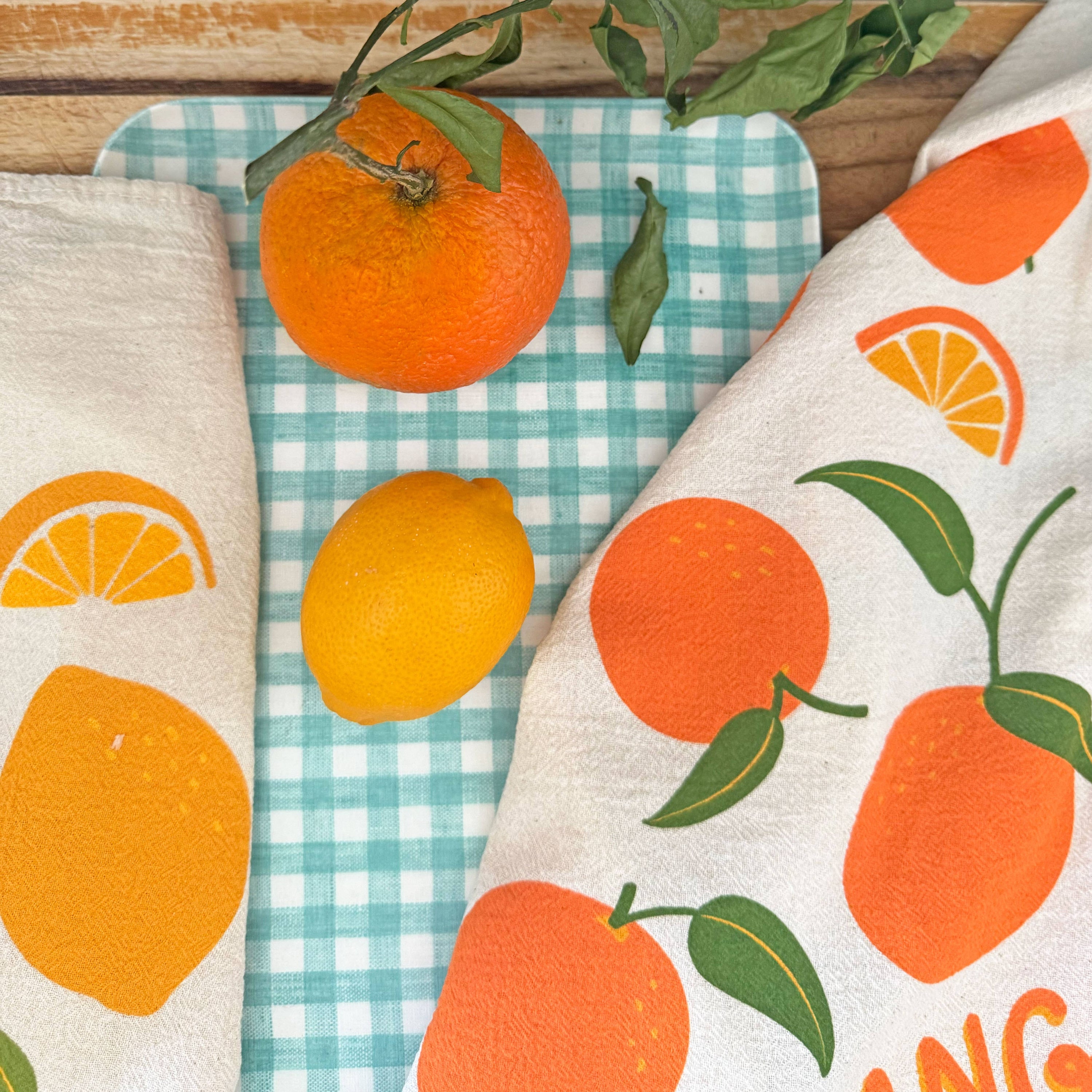 FRESH SQUEEZED (Orange, Lemon) - Tea Towel Set of 2