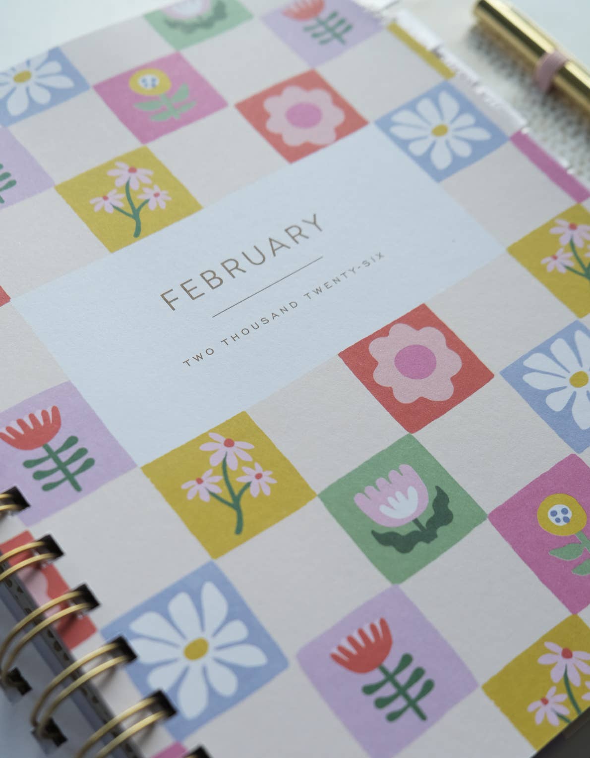 2026 Hardcover Planner, Floral Checks