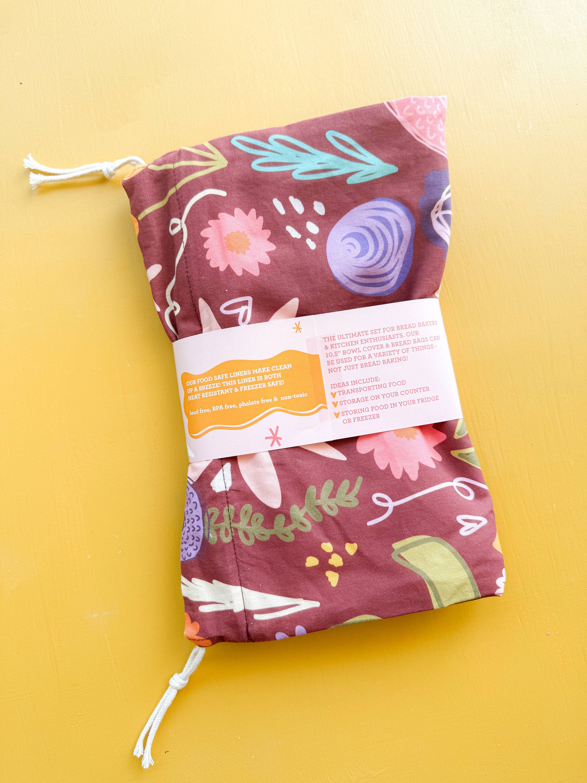 Fall Floral Bread Baker Set | Bread Bag & Bowl Cover