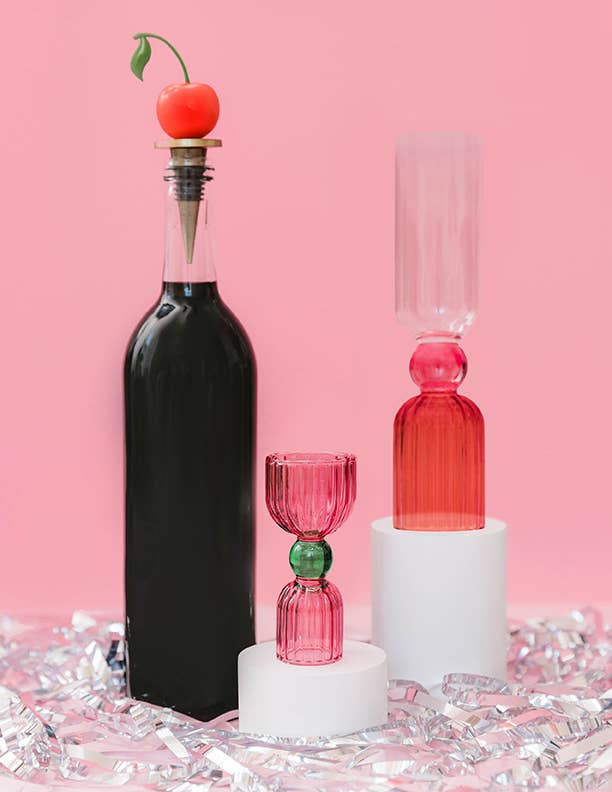 Tipsy Turvy Wine Stopper, Cherry