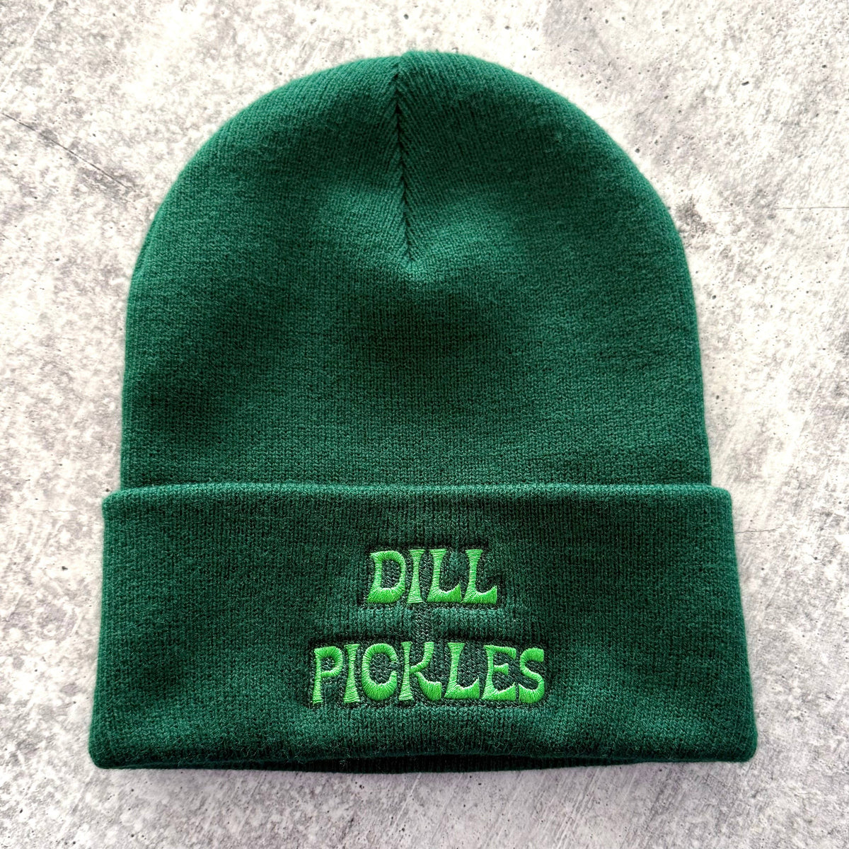 Dill Pickles beanie Winter hat green foodie 
