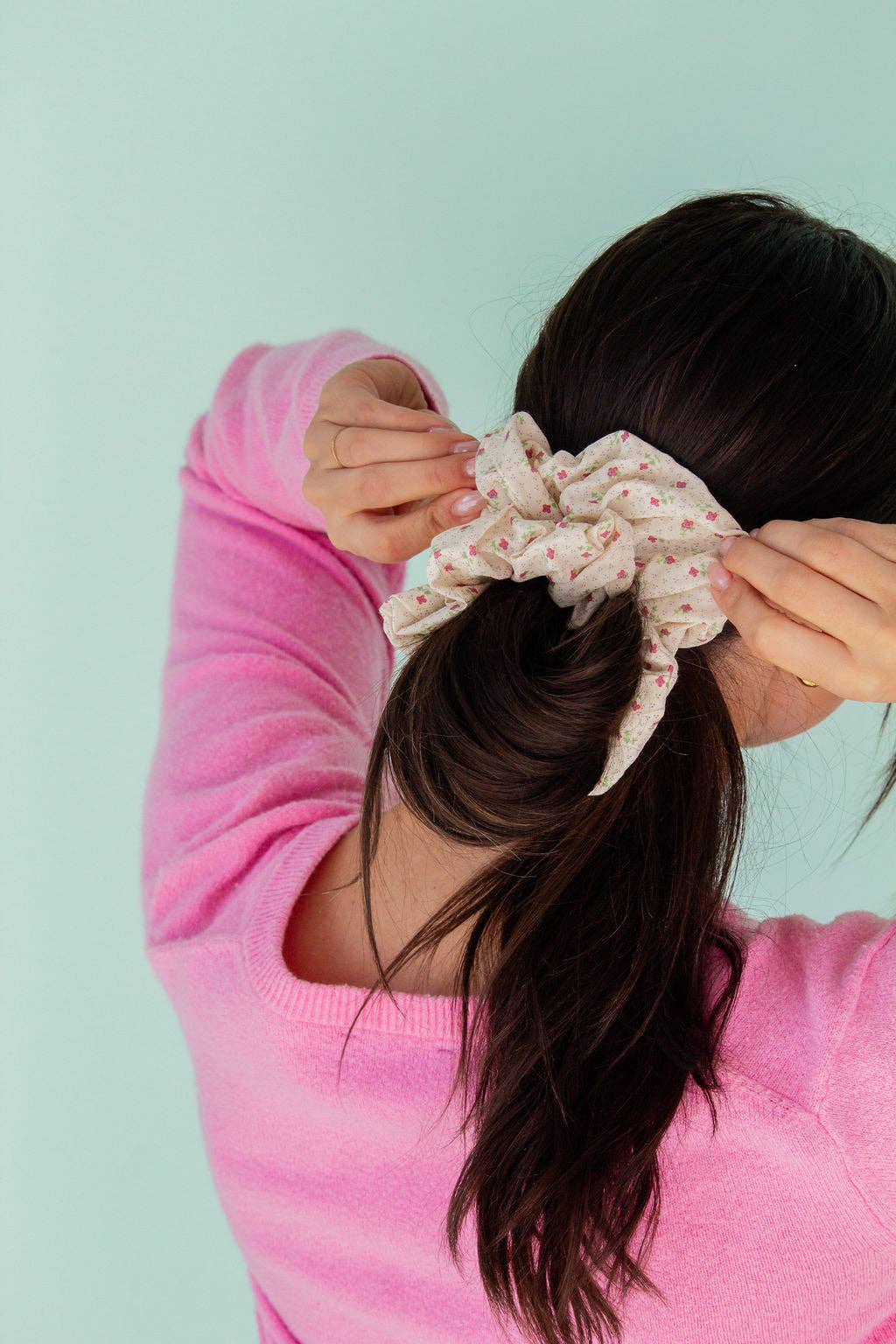 April Flowers Jumbo Scrunchie