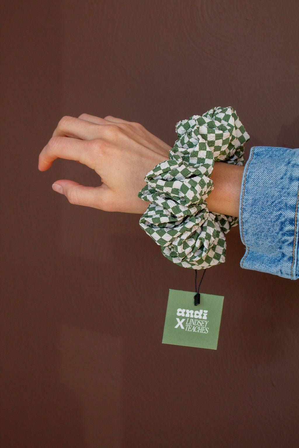 Lindsey Checked Jumbo Scrunchie