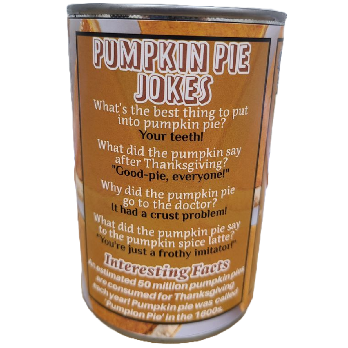 Canned Pumpkin Pie with Whipped Cream - Fall Plush Gift