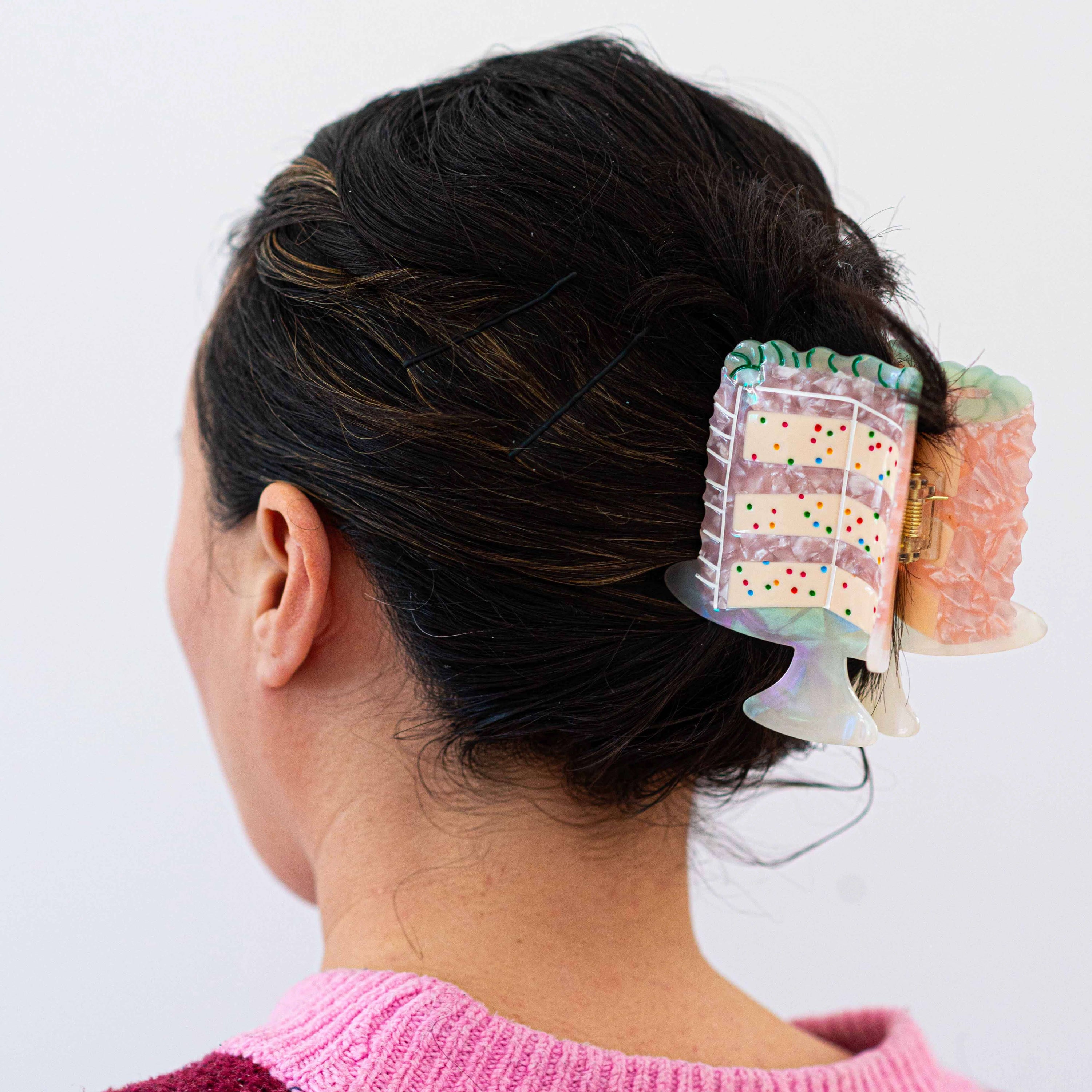 Large Confetti Cake Hair Claw Clip