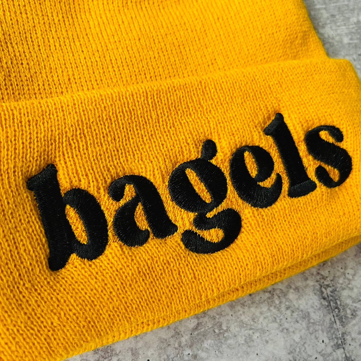 Bagels knit beanie Winter hat Made in America usa foodie
