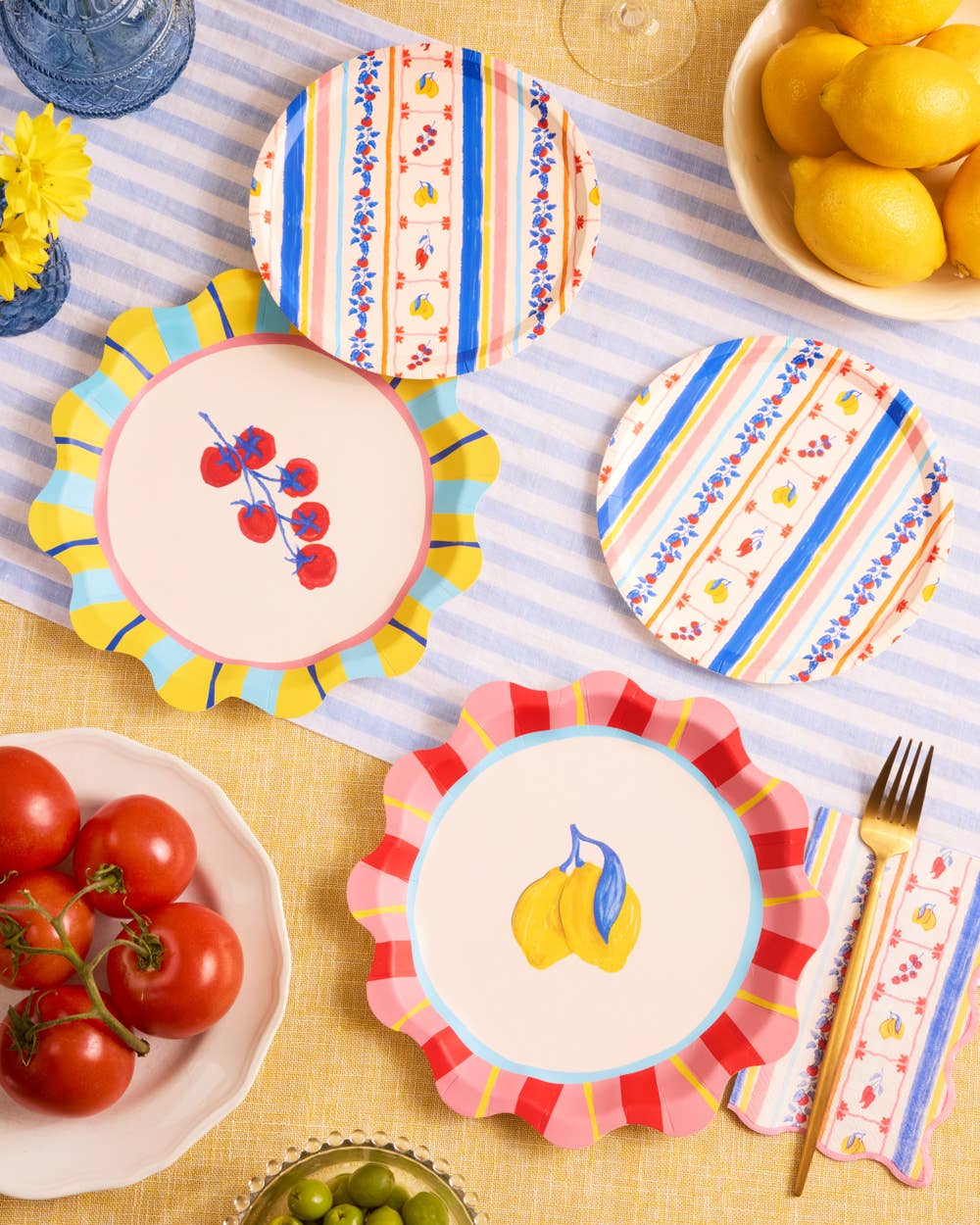 Italian Capri Plates | summer party, bridal, lemon