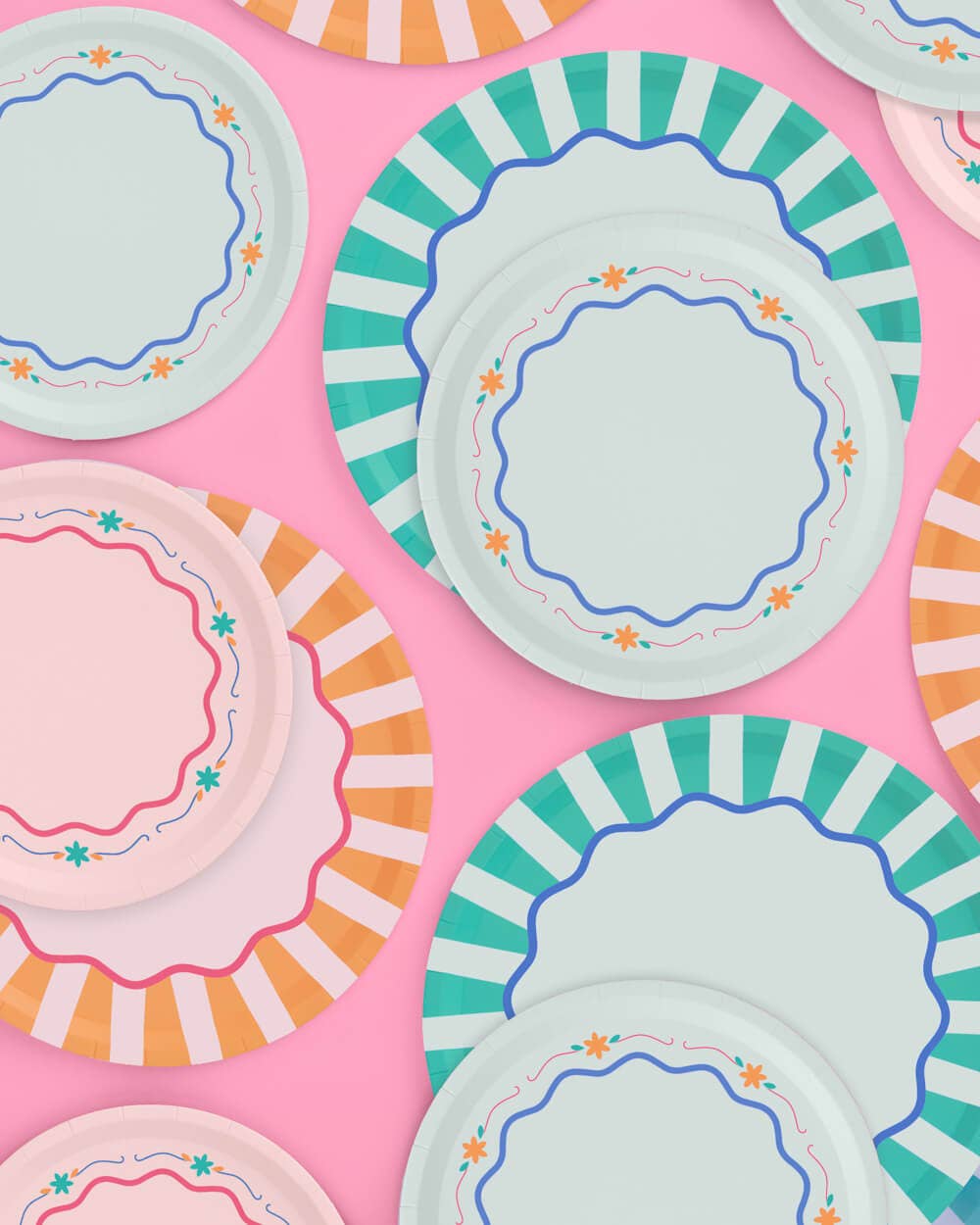 Italian Summer Plates | floral, stripe, summer party, bach
