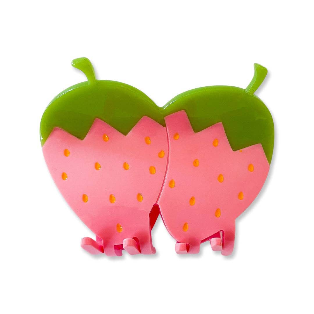 Large Pink Strawberry Hair Claw Clip