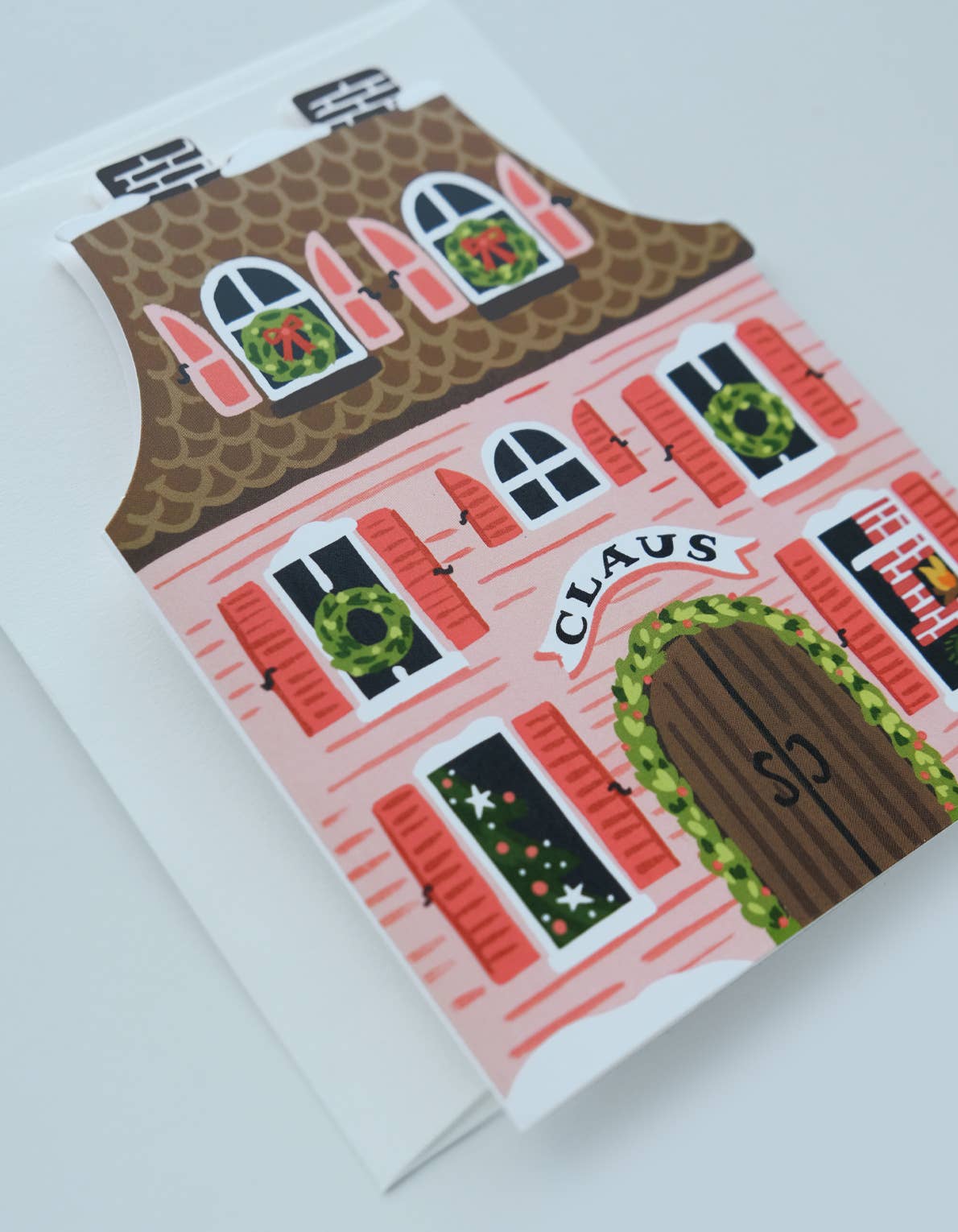 Santa's House Die Cut Greeting Card